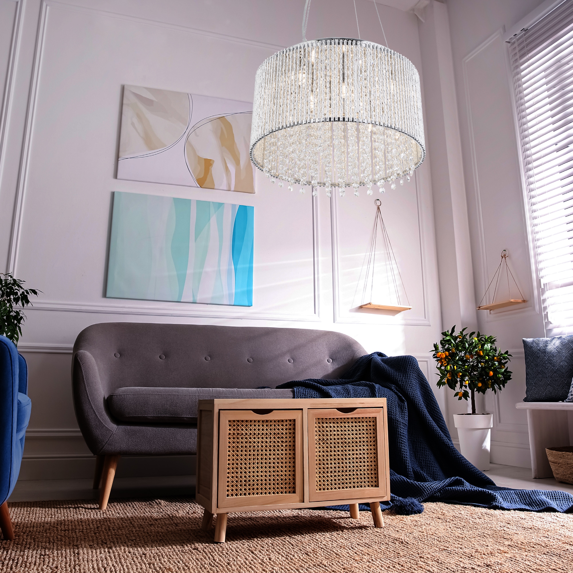 Searchlight Hängeleuchte »Kristall-Leuchte Elise I, 8-flammig« G9 1 Stk. Glamourös