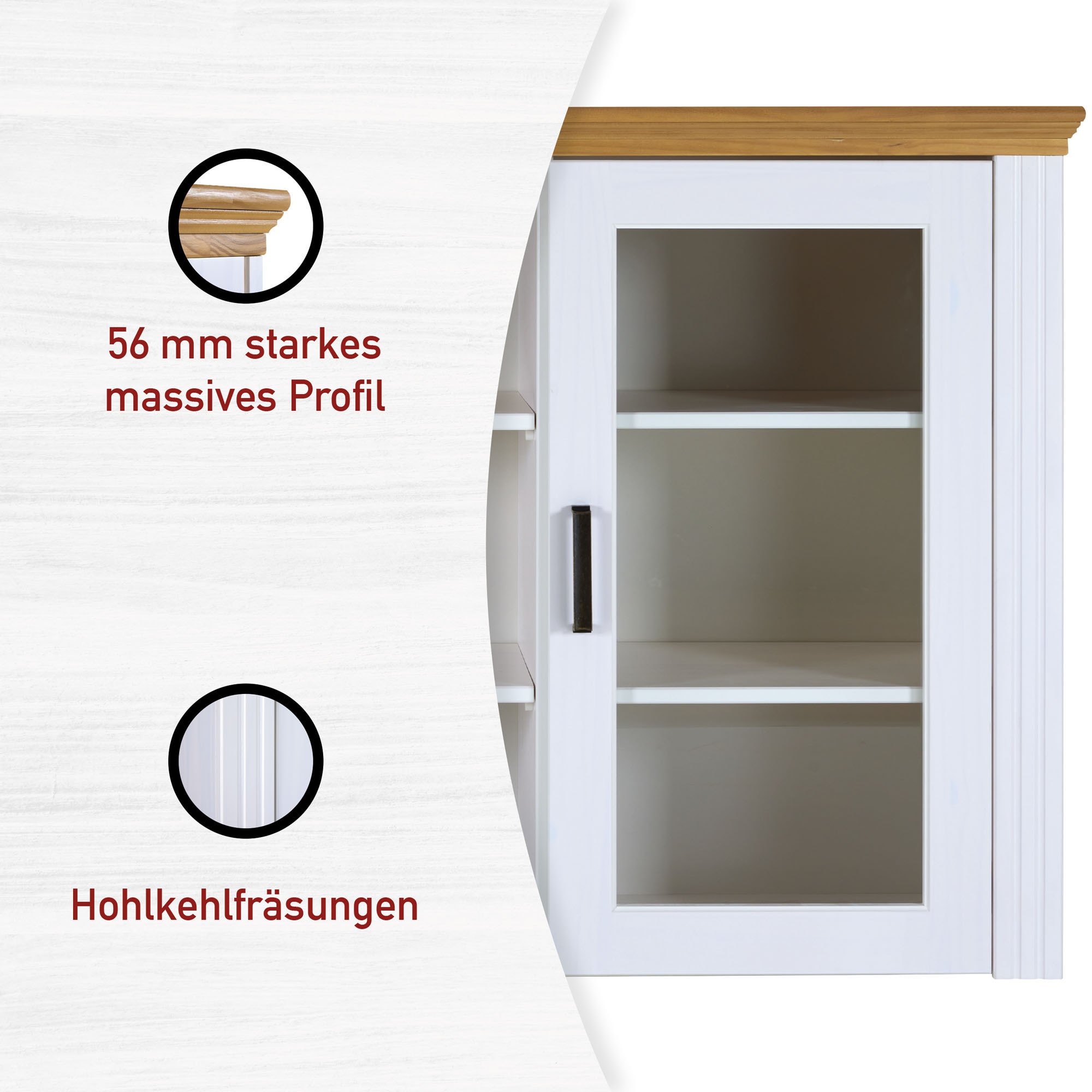 Inter Link Vitrinenaufsatz »Vitrinenaufsatz Maluno« 1 Stk. tlg.