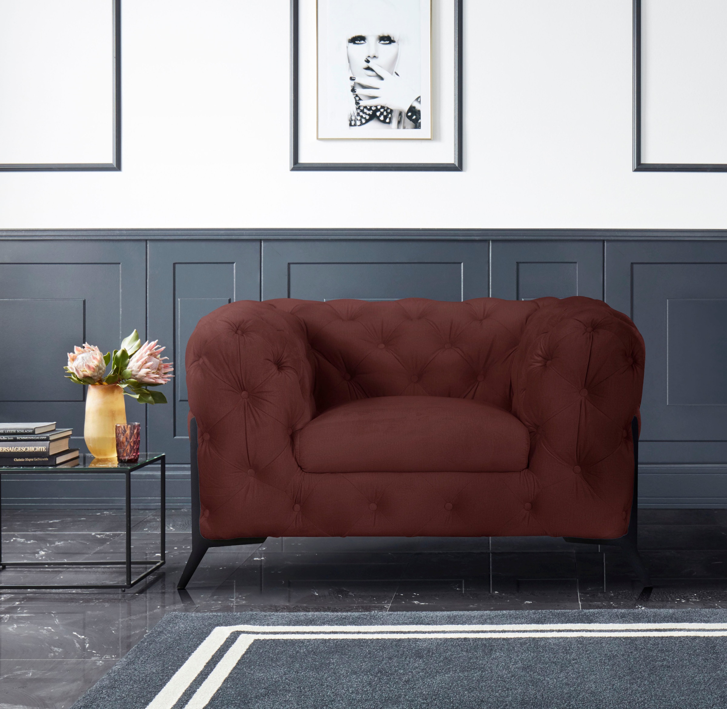Home affaire Chesterfield-Sessel "Amaury Sessel" aufwändige Knopfheftung, m günstig online kaufen
