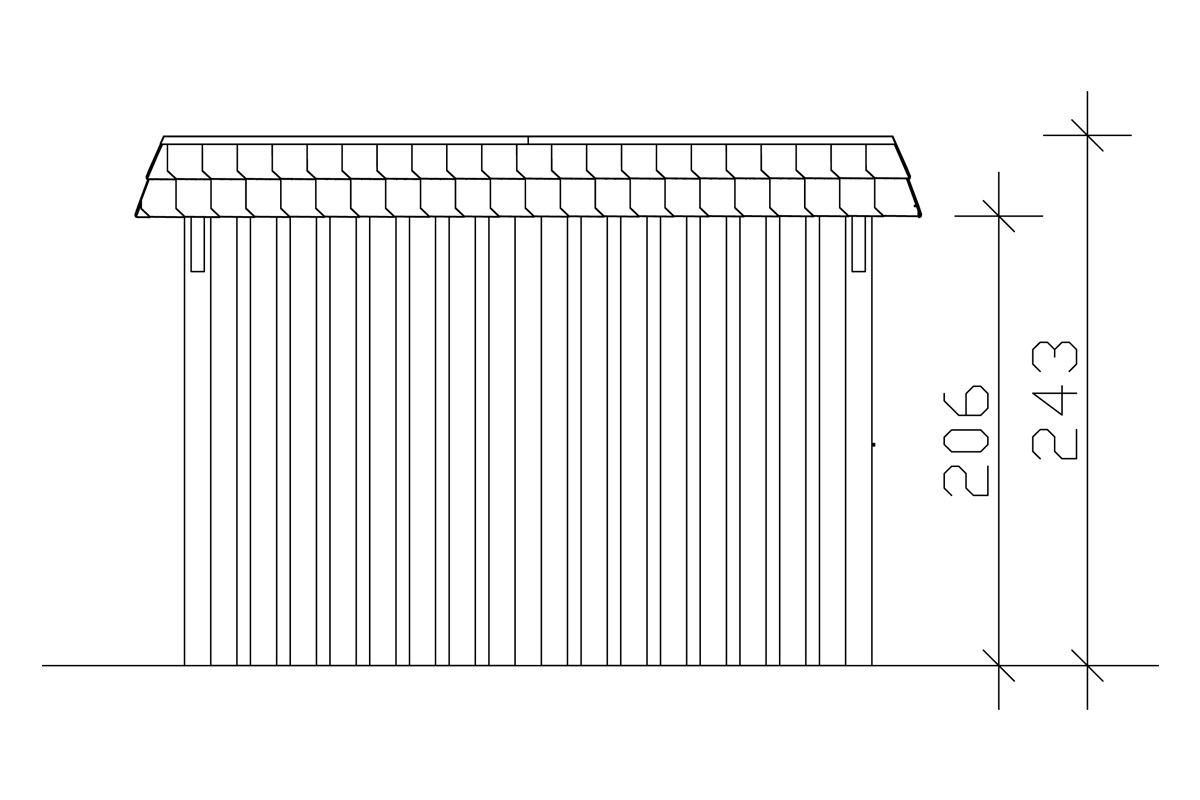 Skanholz Einzelcarport »Wendland«, 291 cm, dunkelgrau