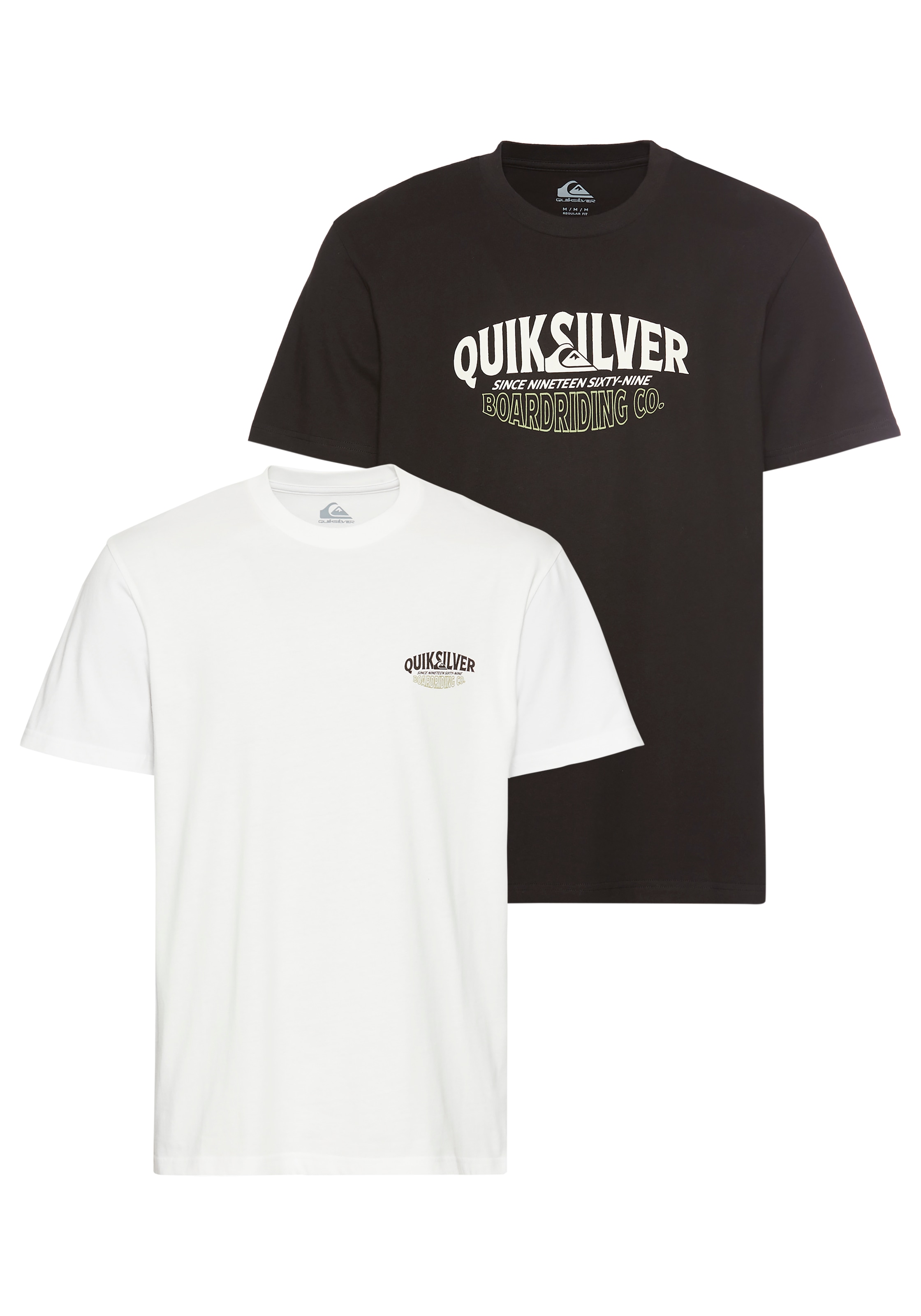 Quiksilver T-Shirt "RUGGED SHORT SLEEVE TEE PACK YM" Packung, 2er-Pack, 2 Stk. 2er-Pack, Kurzarm-Design, aus Baumwolle