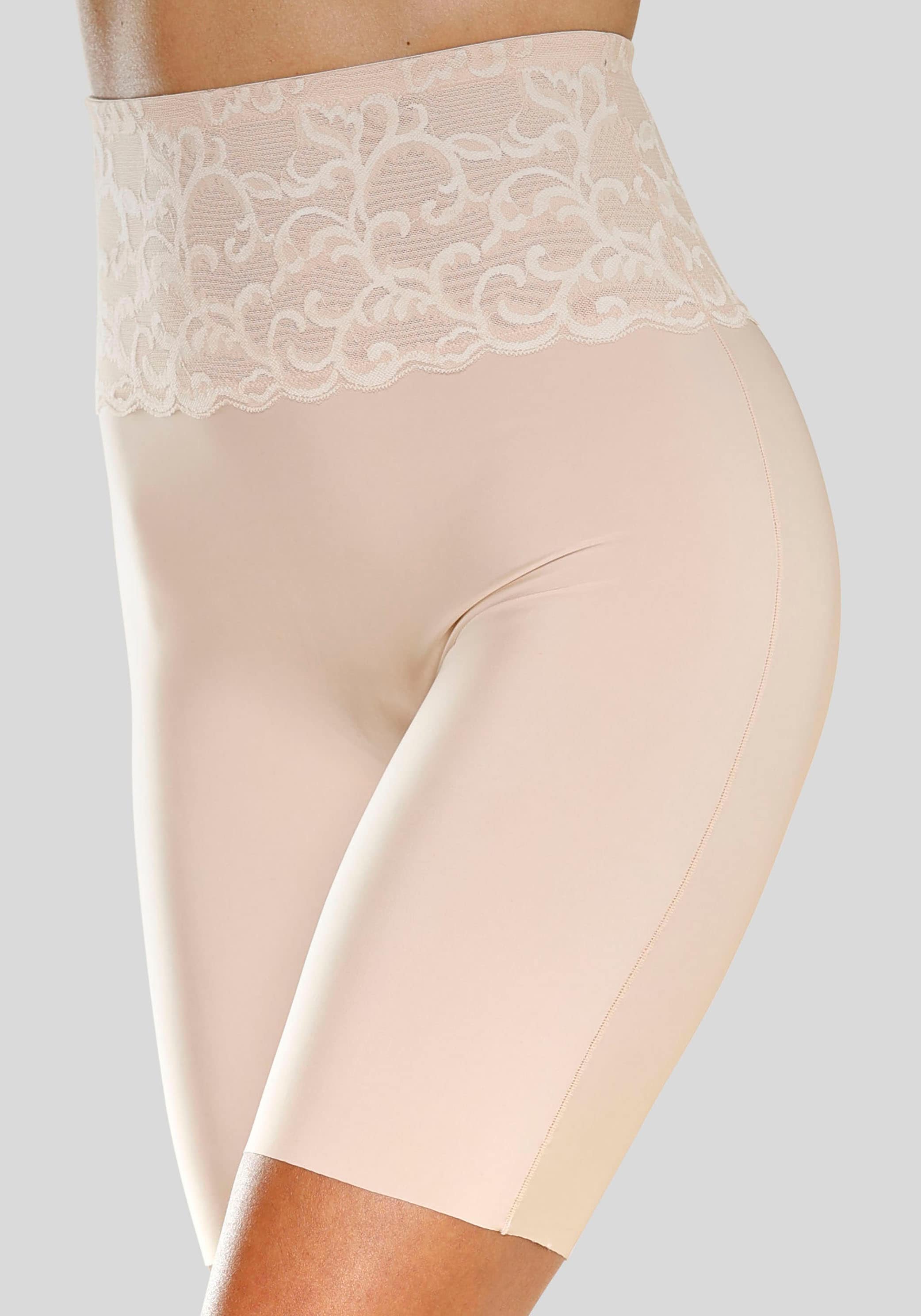 LASCANA Shapingpants Seamless Long Panty mit femininen Spitzenbund, Radlerhose