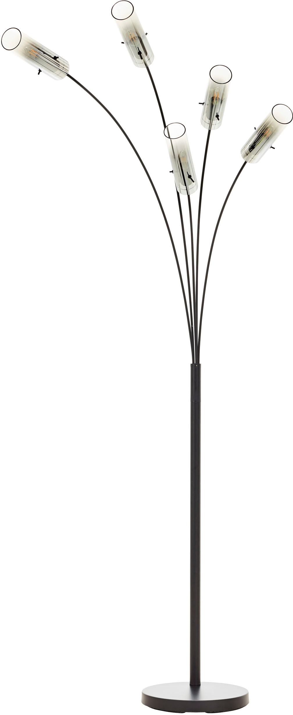Brilliant Stehlampe »Glasini«, 5 flammig-flammig, matt 5 x schwarz E14, 30 | Metall/Rauchglas, x x BAUR 73 200 cm