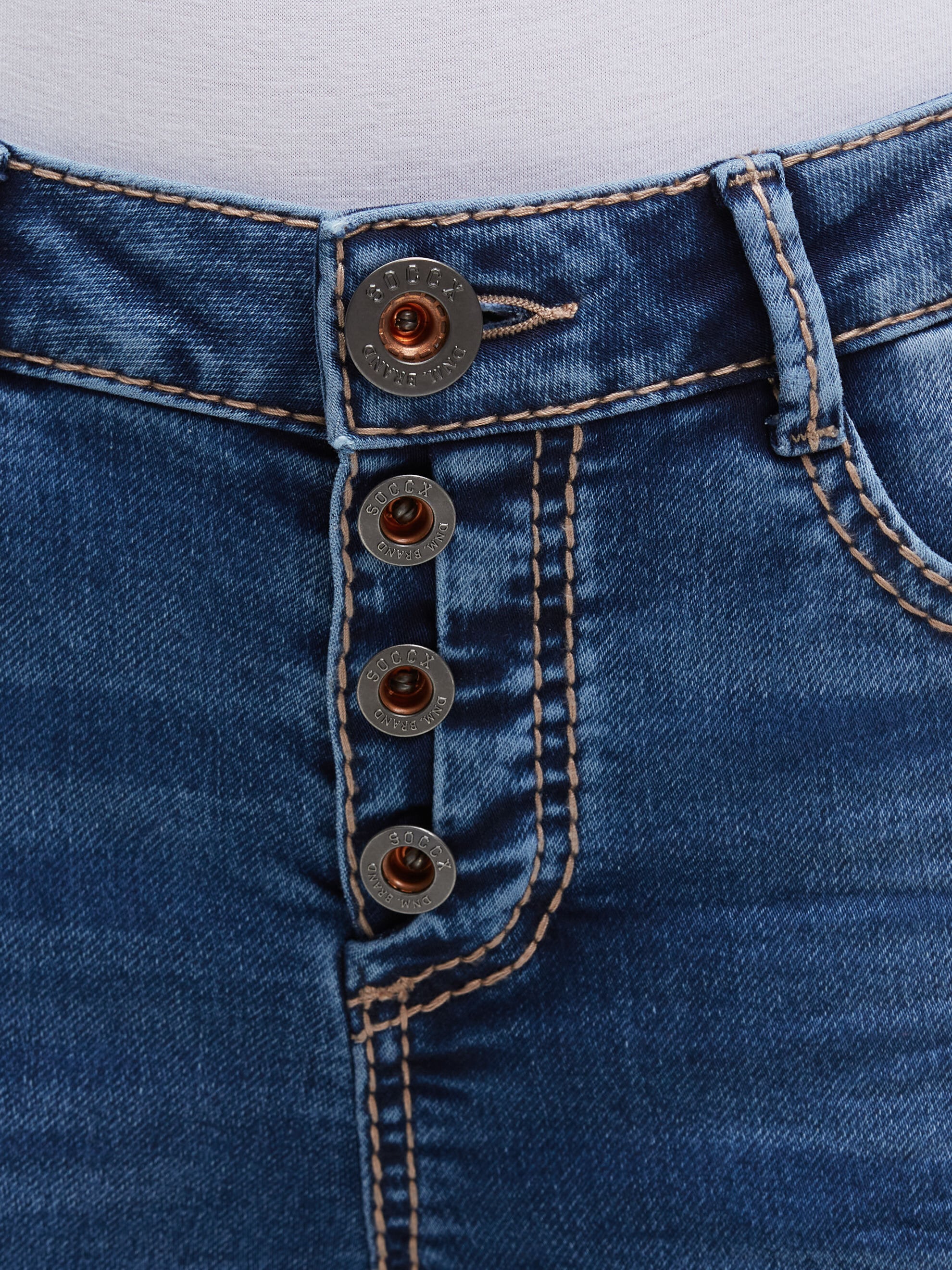SOCCX Slim-fit-Jeans mit verkürztem Bein