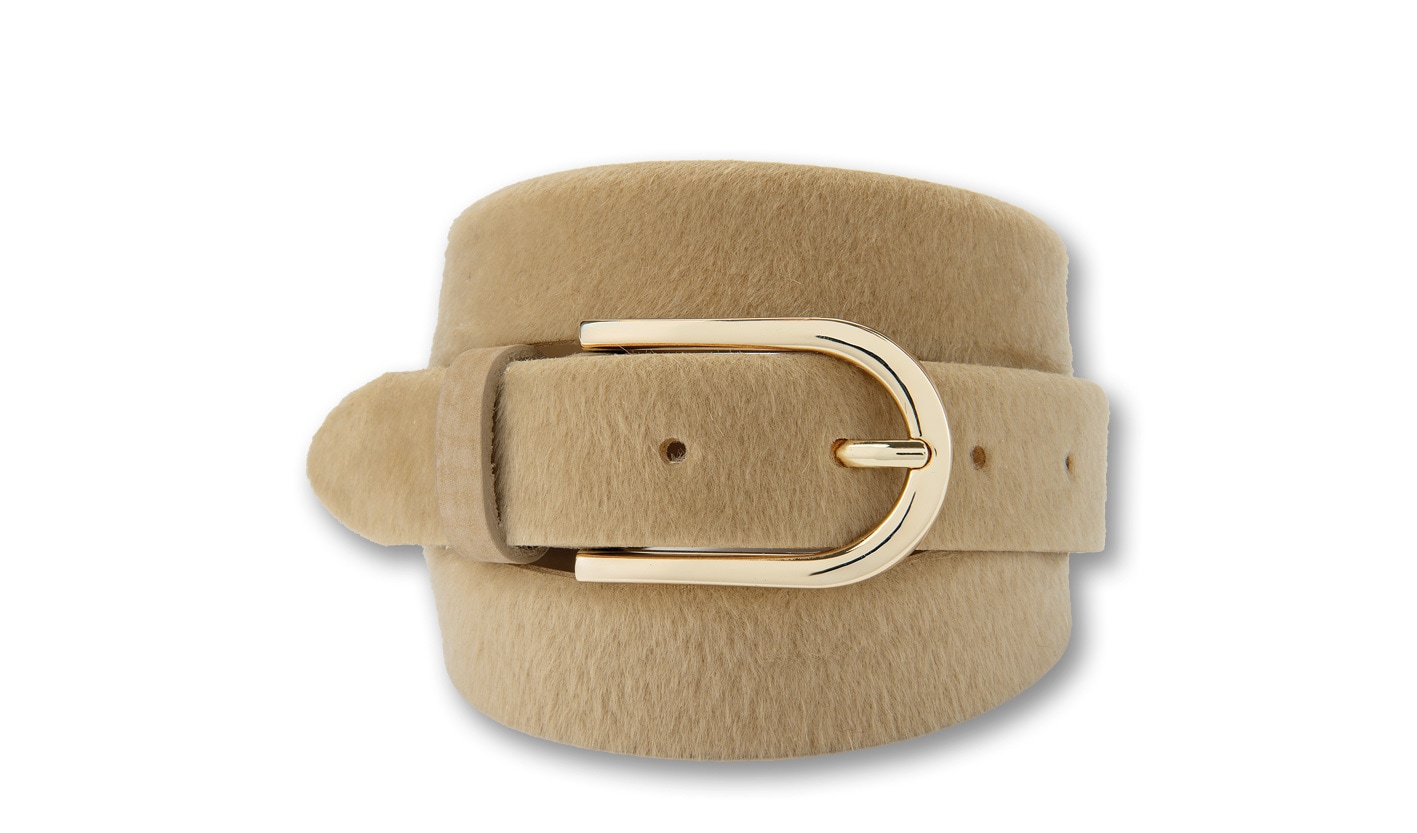BERND GÖTZ Ledergürtel "Ledergürtel mit einzigartiger Kunstfell-Oberfläche"