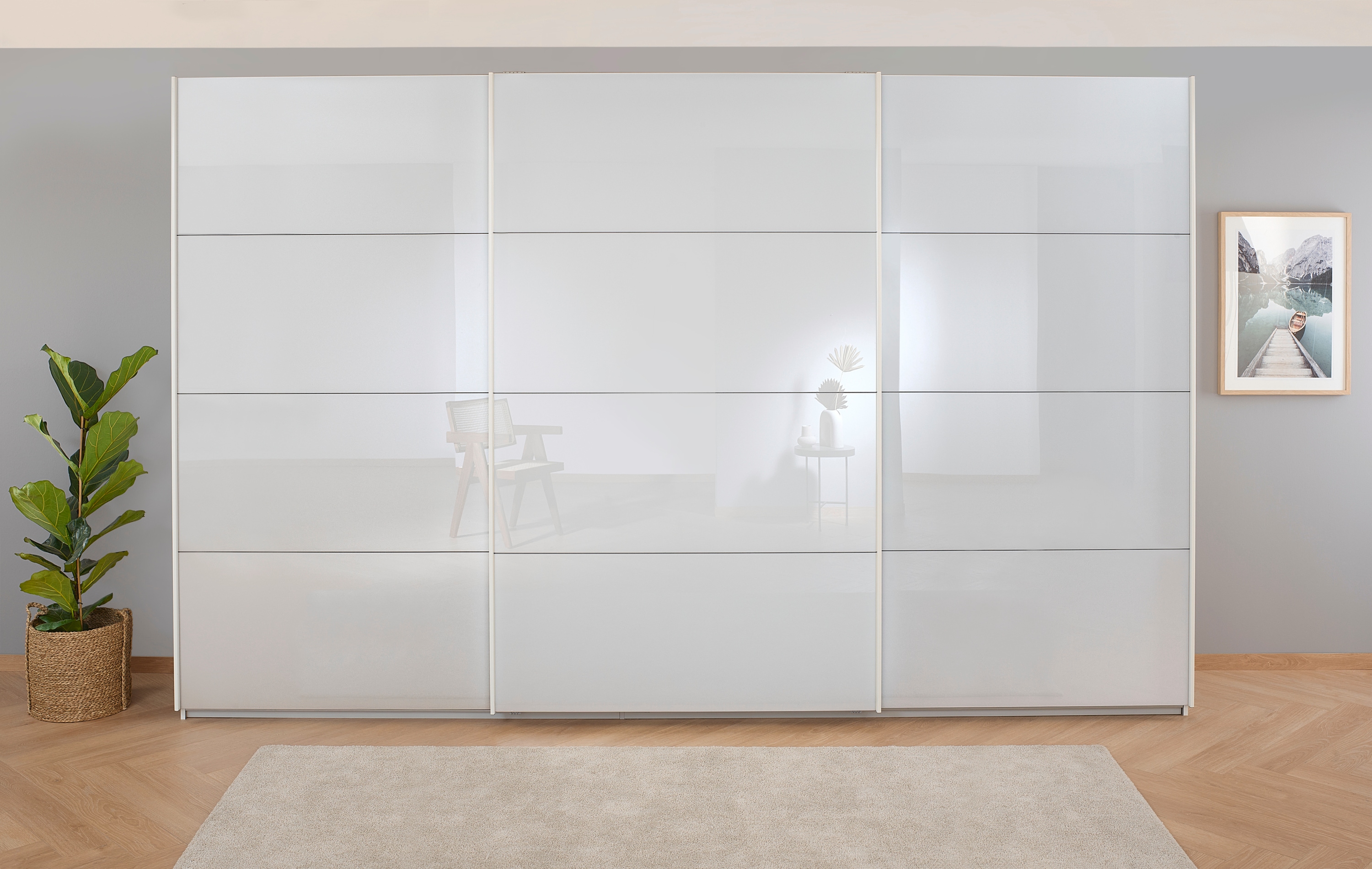 OTTO home Kleiderschrank "Mehrzweckschrank Aktenschrank Möbel Mietswohnung Schlafzimmer KOLUNA" 3 Ausstattungen BASIC/CLASSIC/PREMIUM (inkl. SOFT-CLOSE-FUNKTION), Breiten 203/271/315/360 cm Höhen 210/229 Glas-Front MADE IN GERMANY