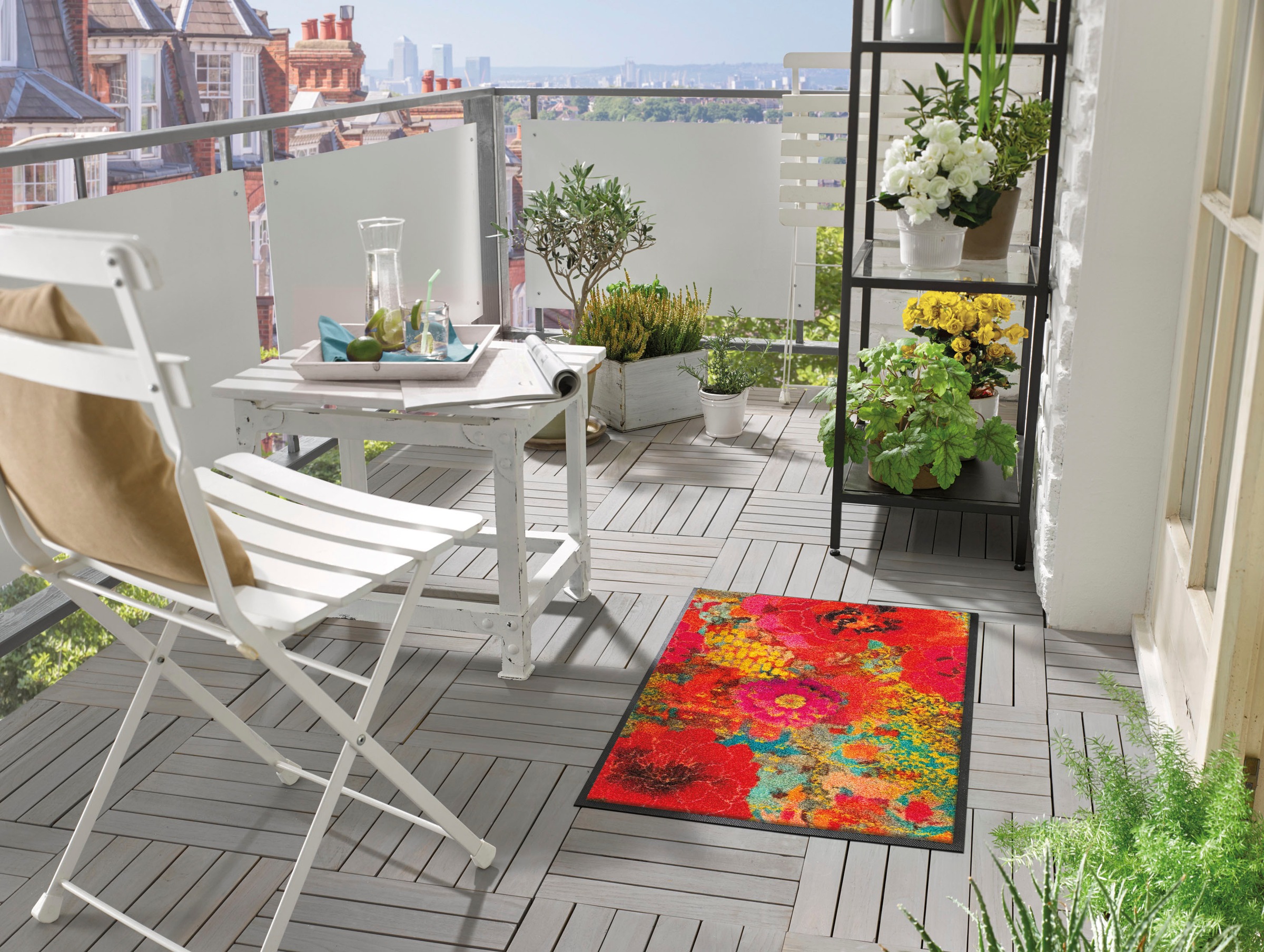 wash+dry by Kleen-Tex Fußmatte "Flowerchains" rechteckig günstig online kaufen