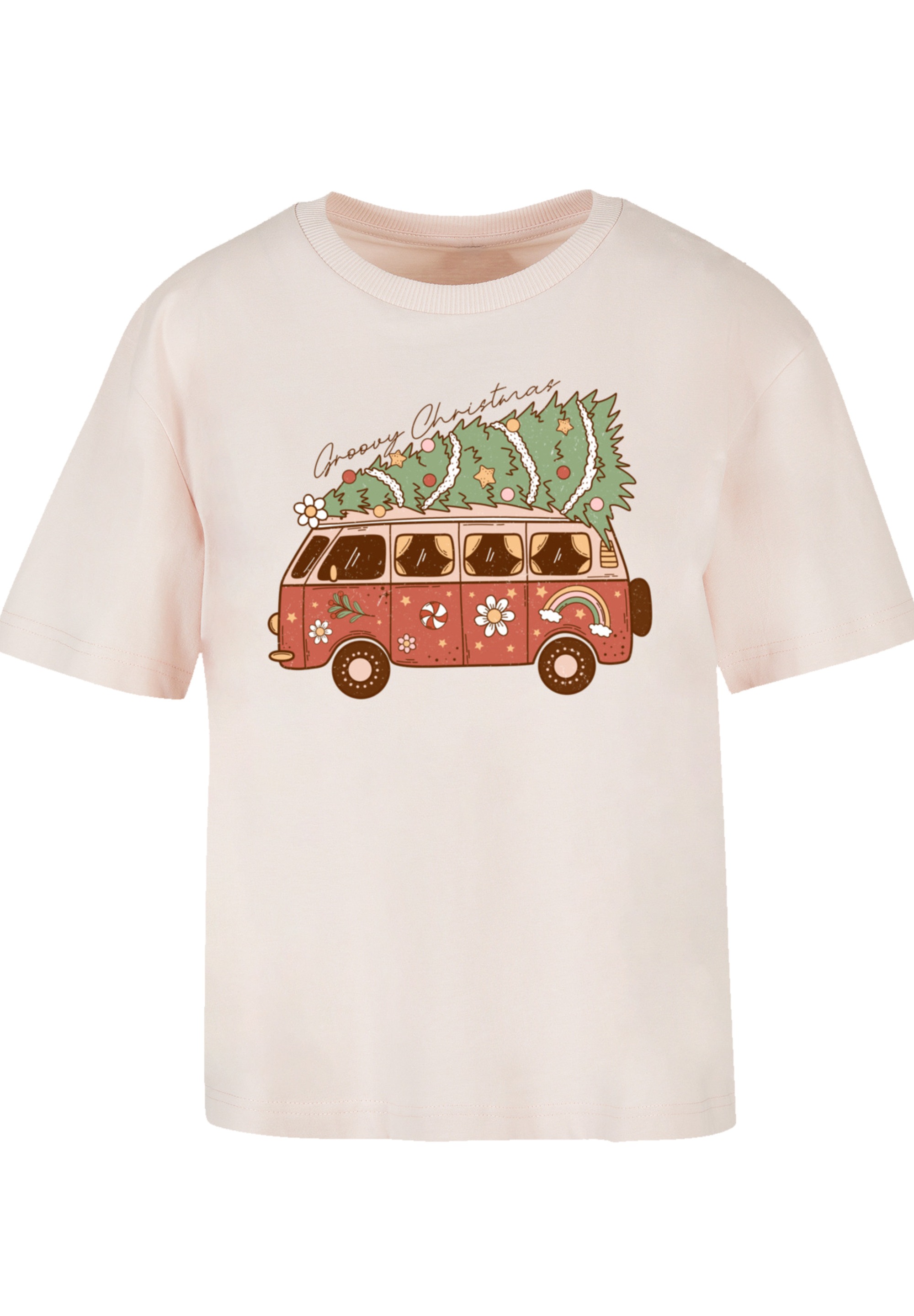 F4NT4STIC T-Shirt »Groovy Weihnachten Camper Van«, Premium Qualität, Weihnachts-Kollection