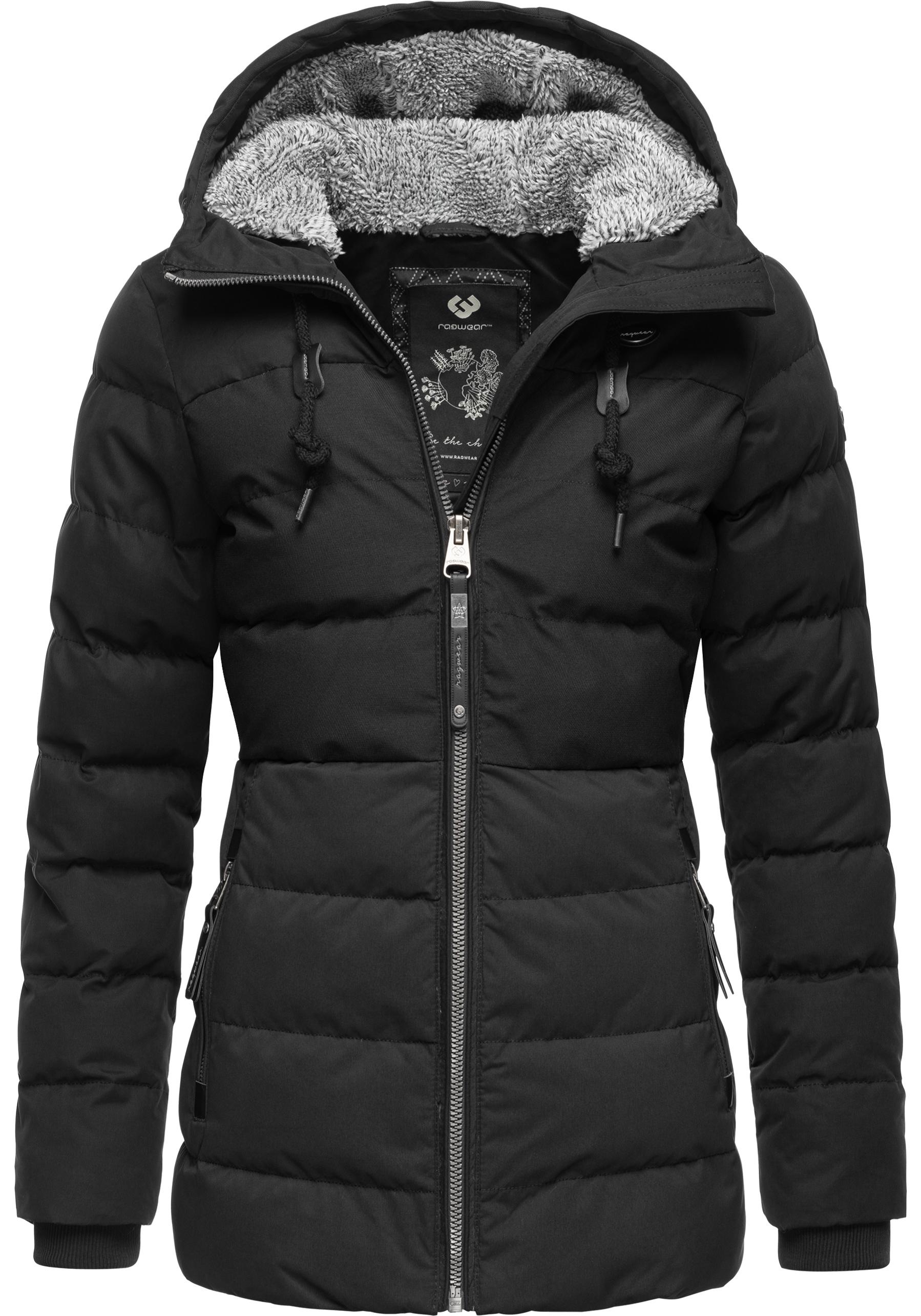 Ragwear Winterjacke »Quantic«, mit Kapuze, stylische Steppjacke mit Teddyfell-Kapuze