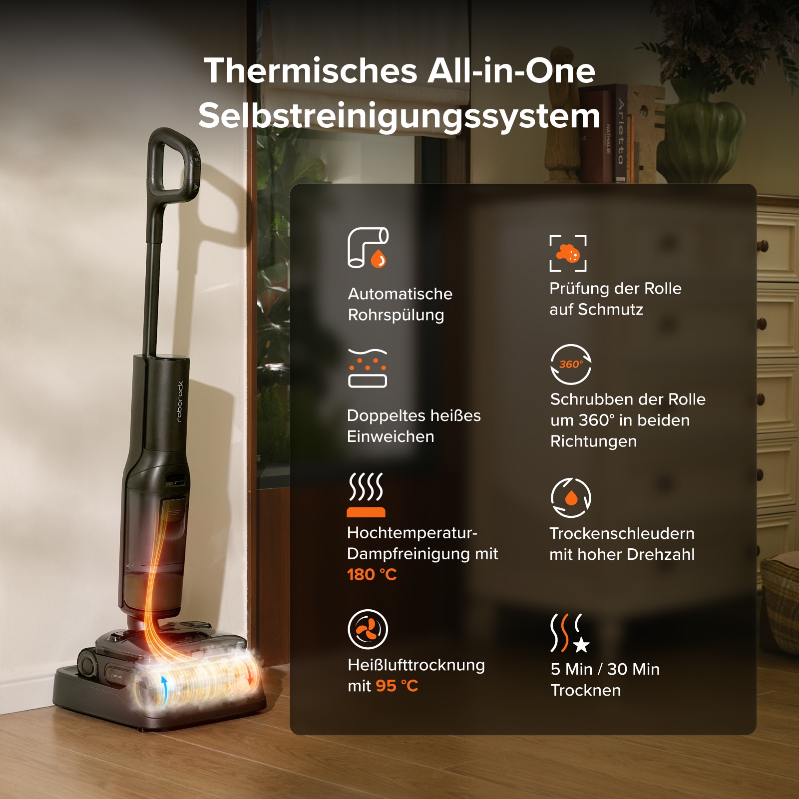 Roborock Nass-Trocken-Sauger »F25 Steam Dampfreiniger mit 25.000 Pa Saugleistung« Steam-Modus, 95 °C Selbstreinigung und 95 °C Trocknung