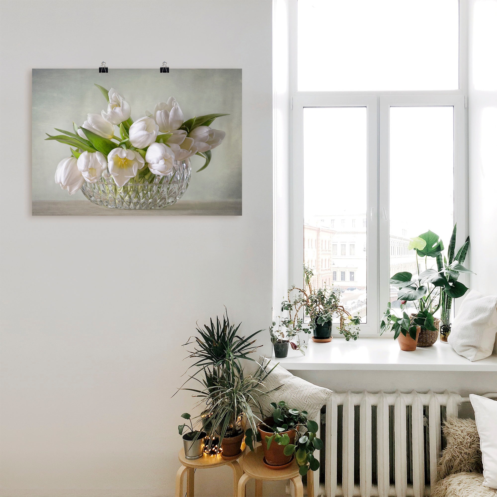 Artland Wandbild »Weiße Tulpen«, Blumen, (1 St.), als Leinwandbild, Poster, Wandaufkleber in verschied. Größen