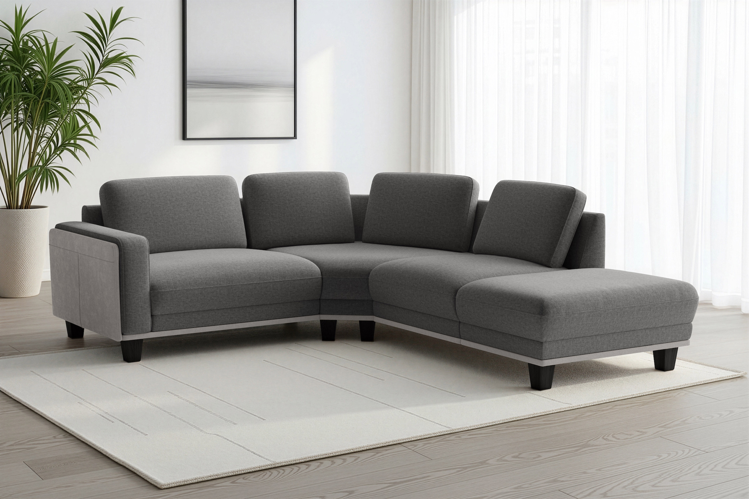 sit&more Ecksofa "Concept" Modernes Sofa in drei Fußfarben zur Auswahl