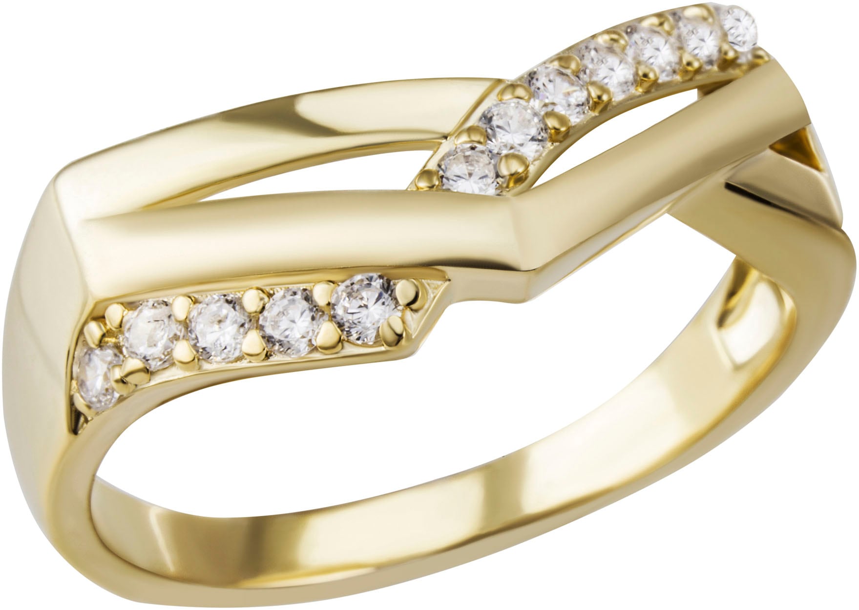 Firetti Fingerring »Schmuck Geschenk Silber 925 Silberring Ring Spitze«, mit Zirkonia (synth.)