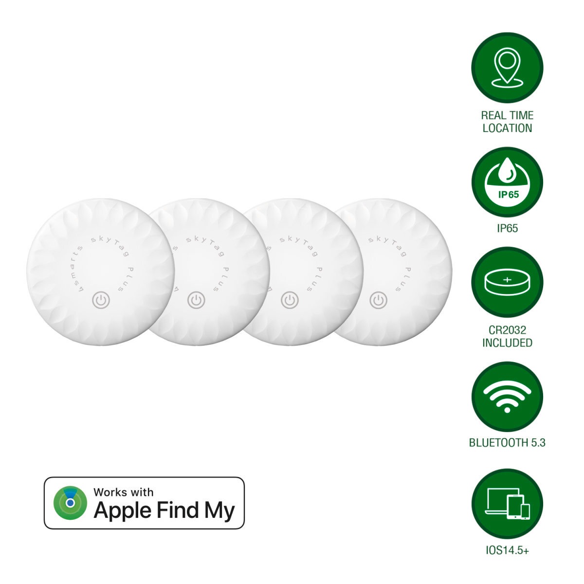 4smarts GPS-Tracker »SkyTag Plus 4er Pack«, (Packung, 4 St., 4x SkyTag Plus)