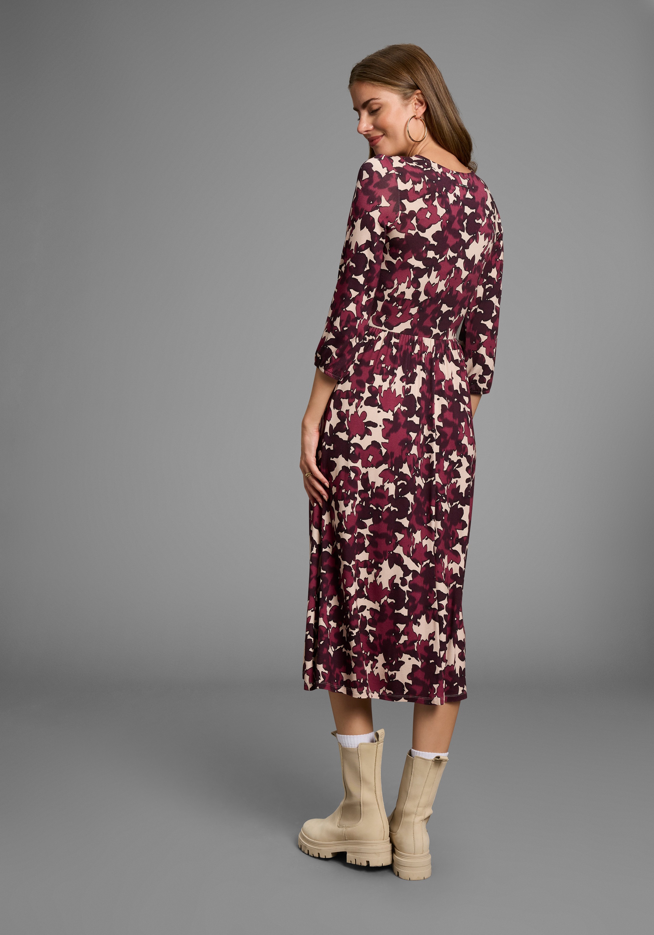 Laura Scott Midikleid, elegantes Blumenmuster aus Viskose-Mischung - NEUE K günstig online kaufen