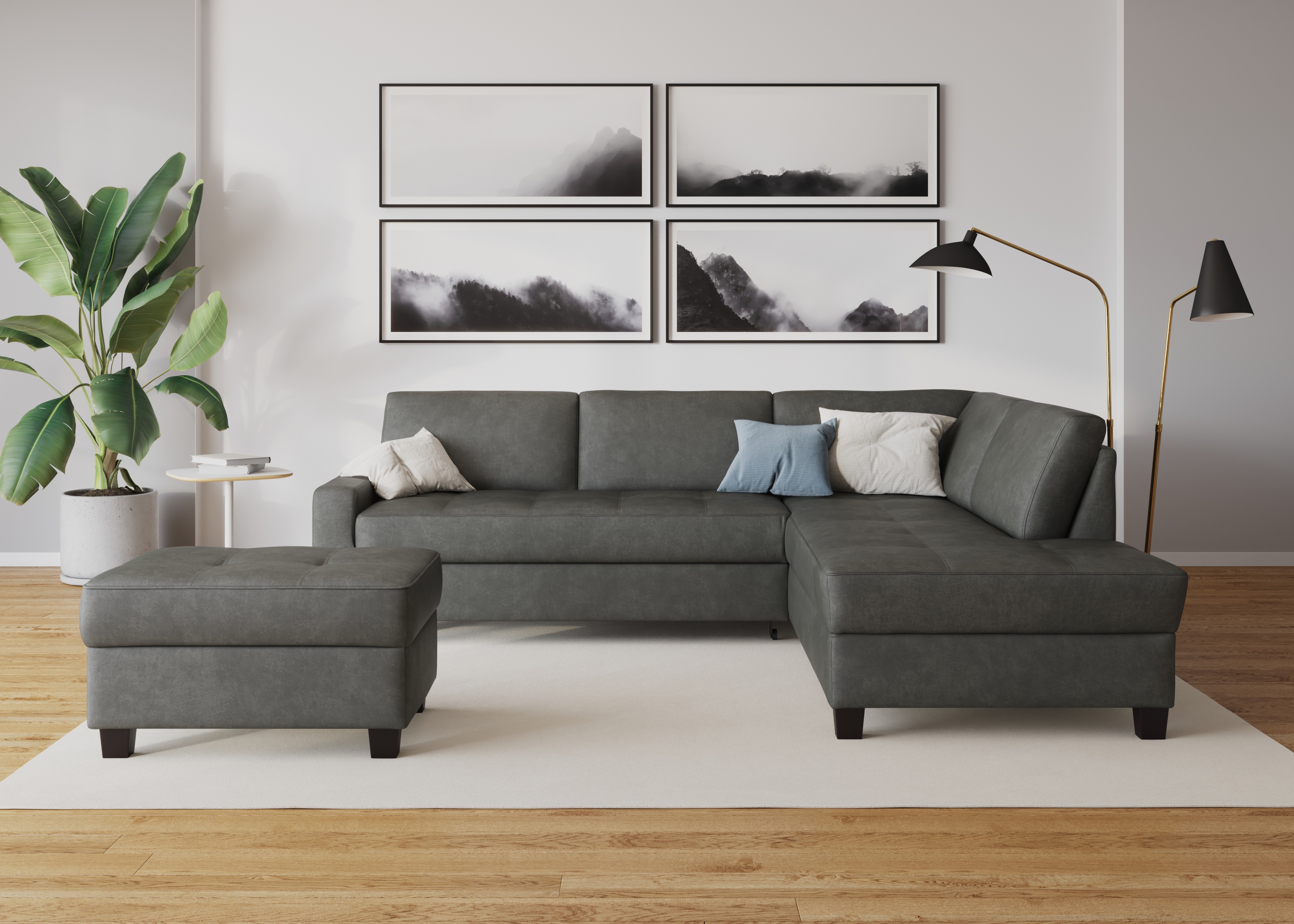 Thumbnail - DOMO collection Ecksofa "Florentina zeitlos und elegant, Sitznähte als Designelement, L-Form" wahlweise mit Bettfunktion...