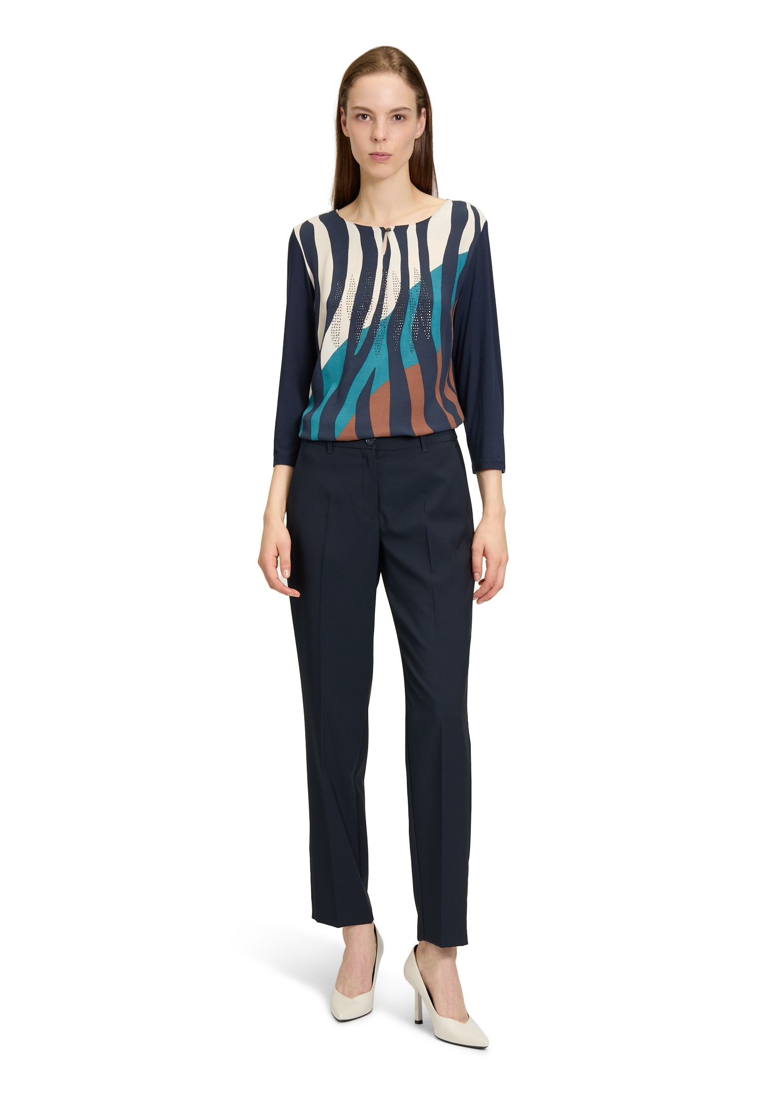 Betty Barclay 3/4-Arm-Shirt »Betty Barclay Blusenshirt mit Aufdruck«, (1 tlg.), Glitzersteine