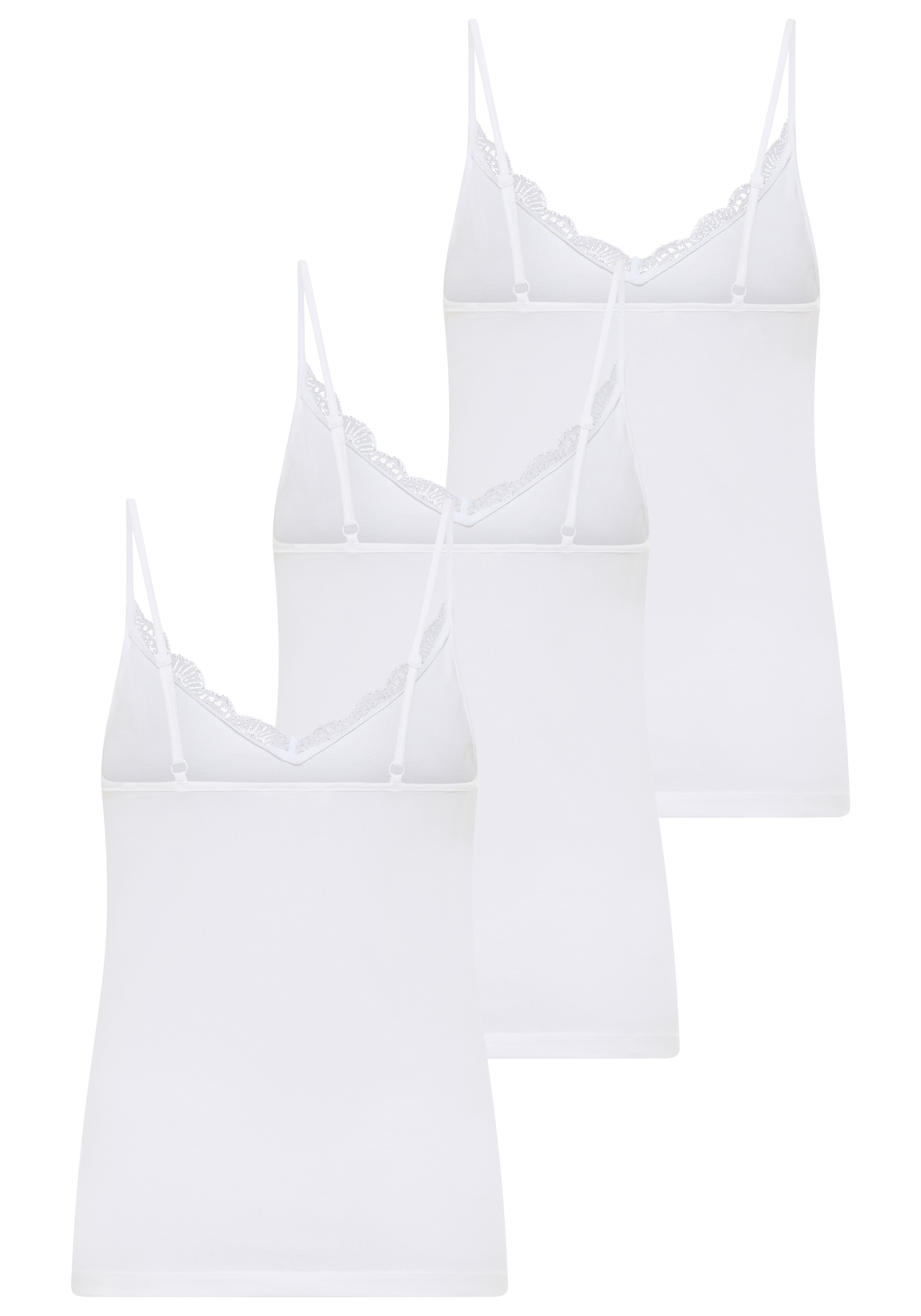 YSABEL MORA Unterhemd "BASIC COLLECTION COTTON WITH LACE" 3er Pack, das per günstig online kaufen