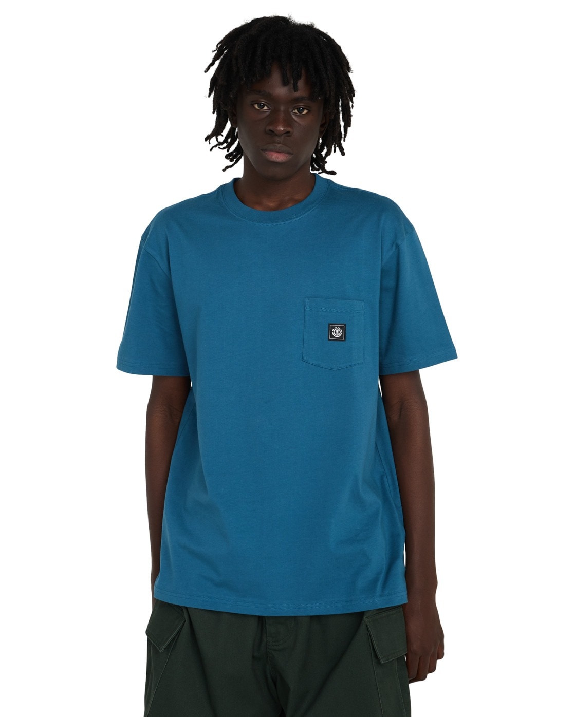 Element T-shirt à Manches Courtes Icon Label Pocket Mallard Blue S Homme
