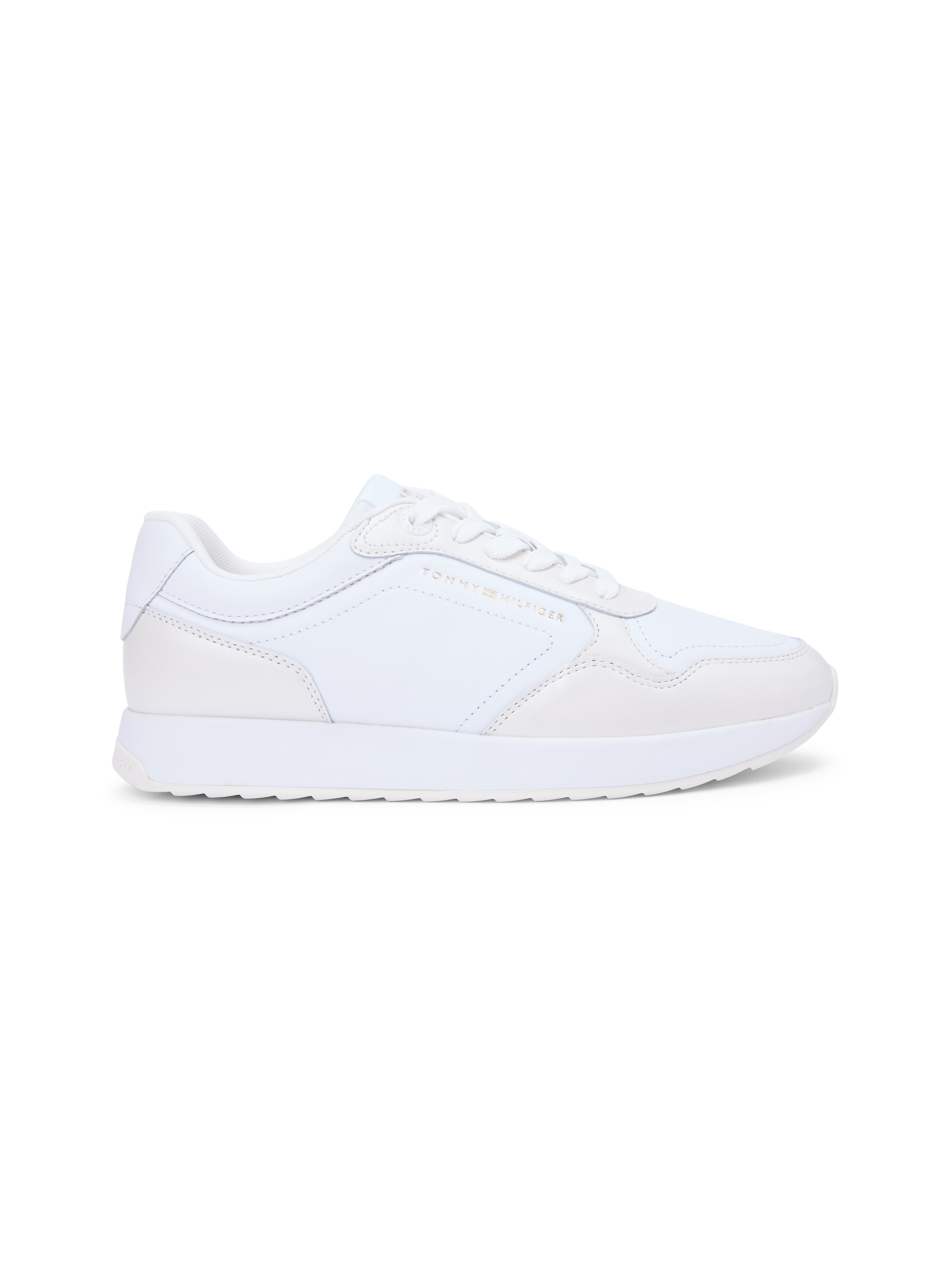 Plateausneaker TOMMY HILFIGER "TH CHIC EVA RUNNER", Damen, Gr. 40, weiß, ecru, Leder, Sonstiges Material, leicht glänzend, Schuhe Plateausneaker, Freizeitschuh, Halbschuh, Schnürschuh in leicht glänzender Optik 3