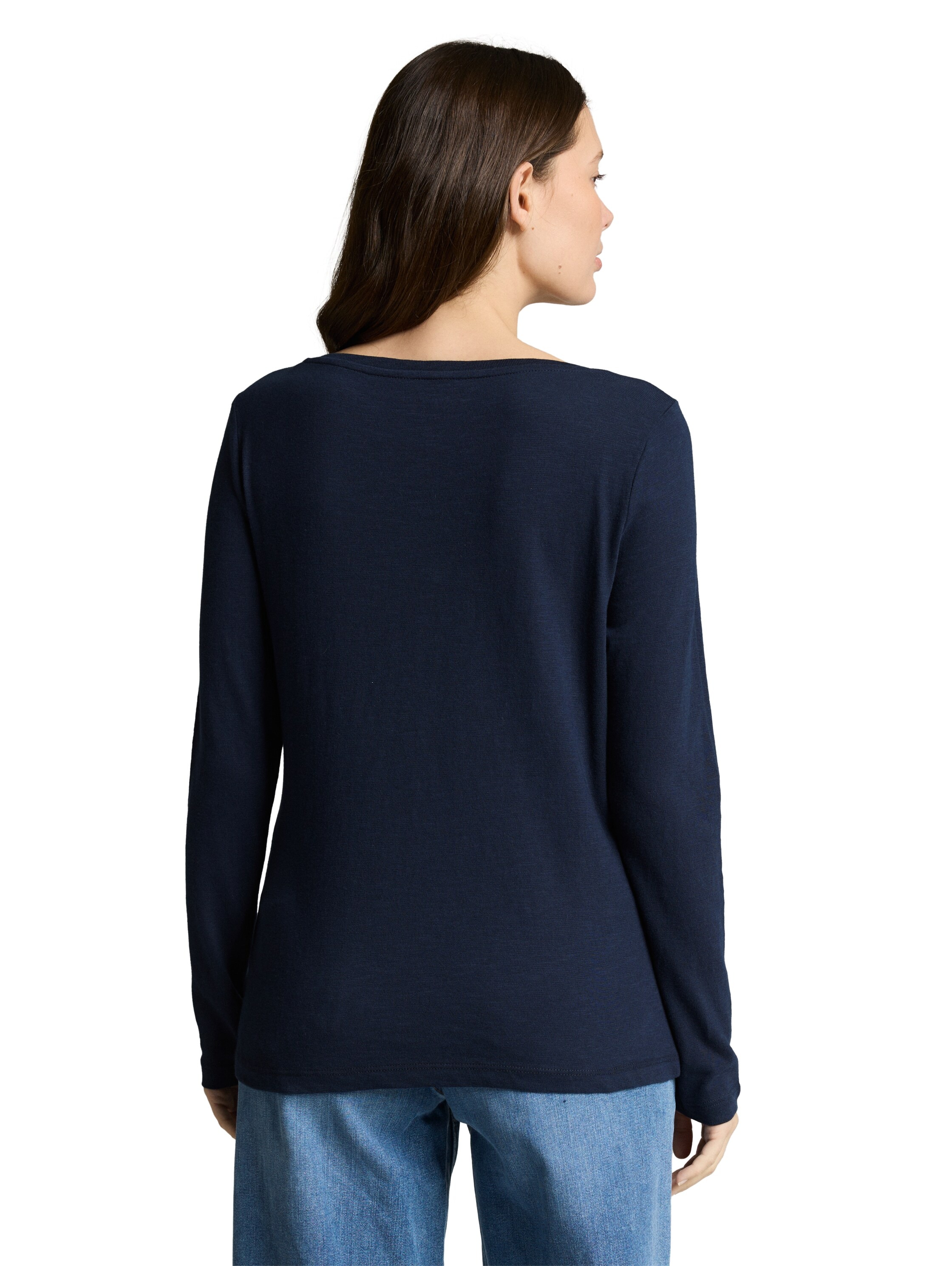 TOM TAILOR Langarmshirt unifarben