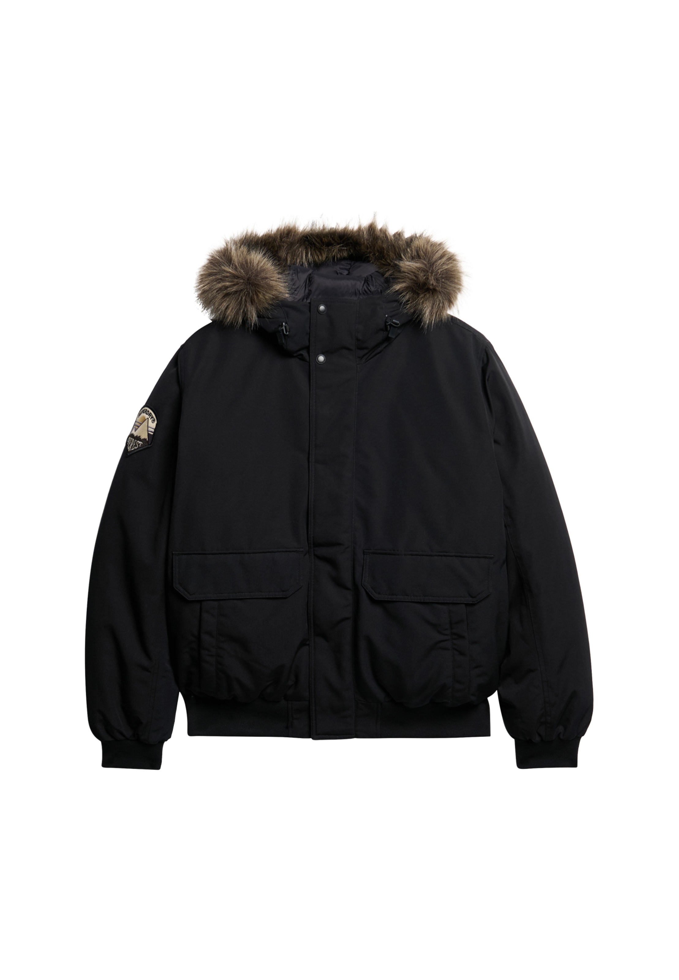 Superdry Steppjacke »EVEREST FAUX FUR BOMBER JACKET«, mit Kapuze