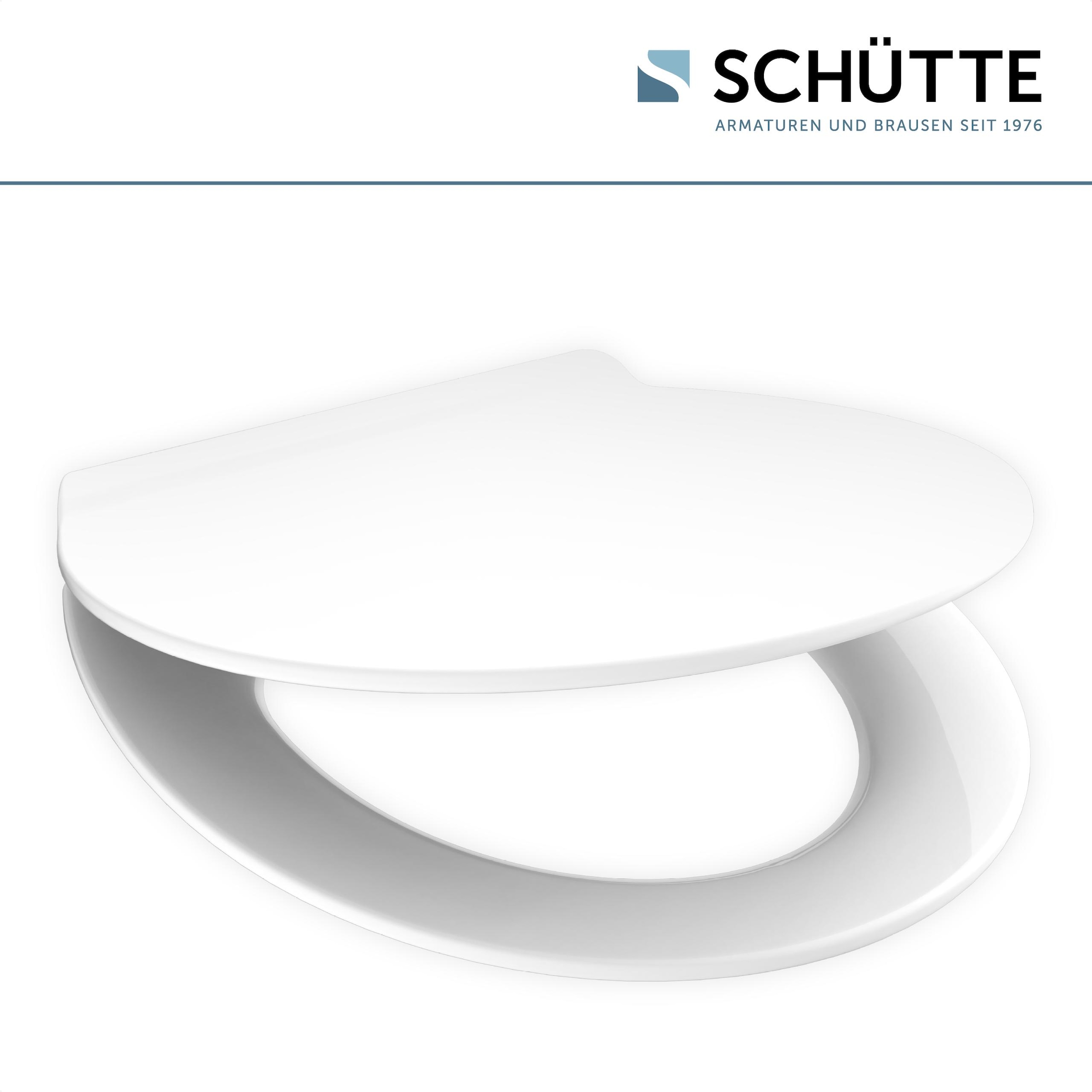 Schütte WC-Sitz »Duroplast, WHITE PRO 9«, (WC-Sitz, Befestigungsmaterial, Montageanleitung), mit Absenkautomatik und Schnellverschluss