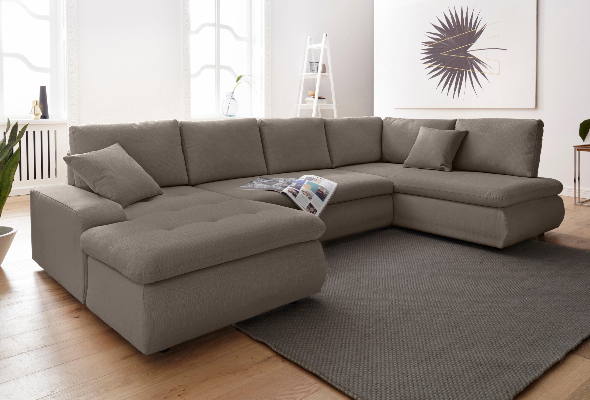 TRENDMANUFAKTUR Wohnlandschaft »Indie II, tolle Detailverarbeitung, bequem und komfortabel im Sitz«, wahlweise mit Bettfunktion, U-Form