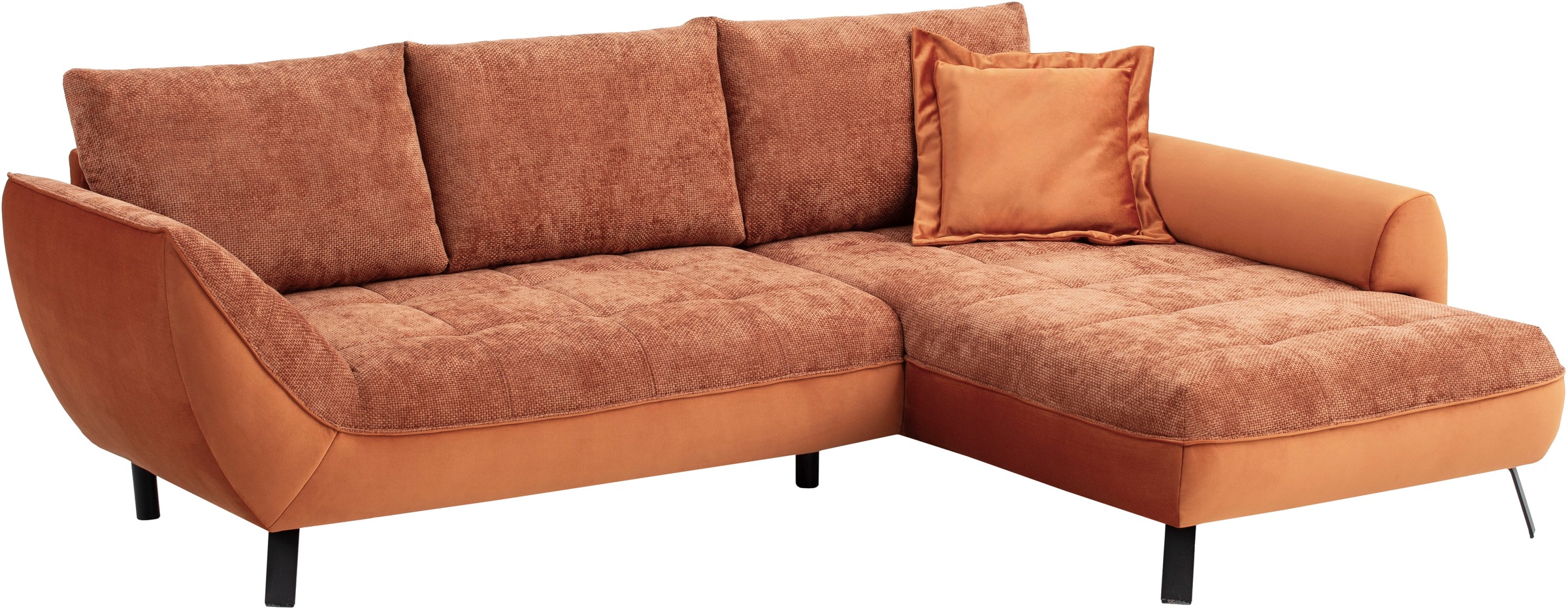 exxpo - sofa fashion Ecksofa »Bellini, Materialmix oder komplett Struktur, Breite 268cm, bequem« bequem und modern, Materialmix, L-Form