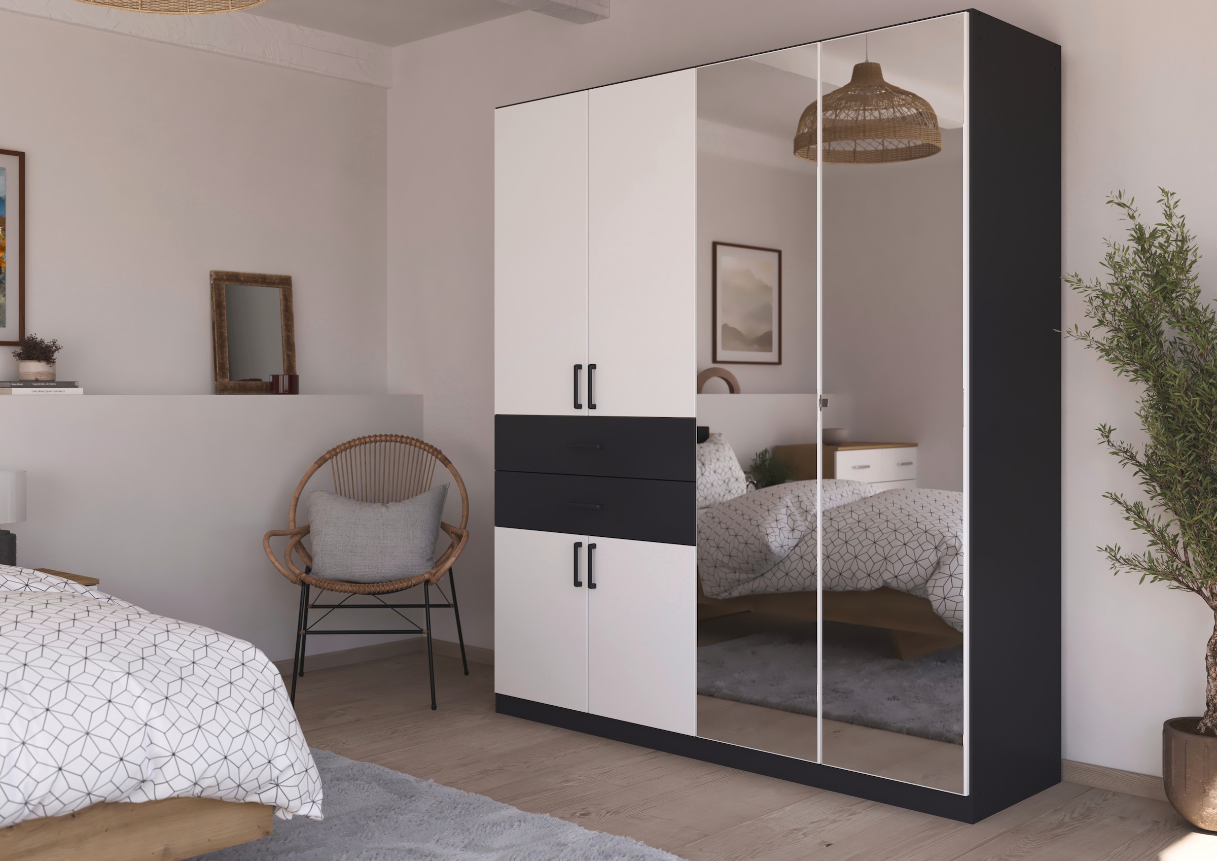 rauch Drehtürenschrank "Maika" mit Spiegel, 2 Schubladen, in verschiedenen günstig online kaufen