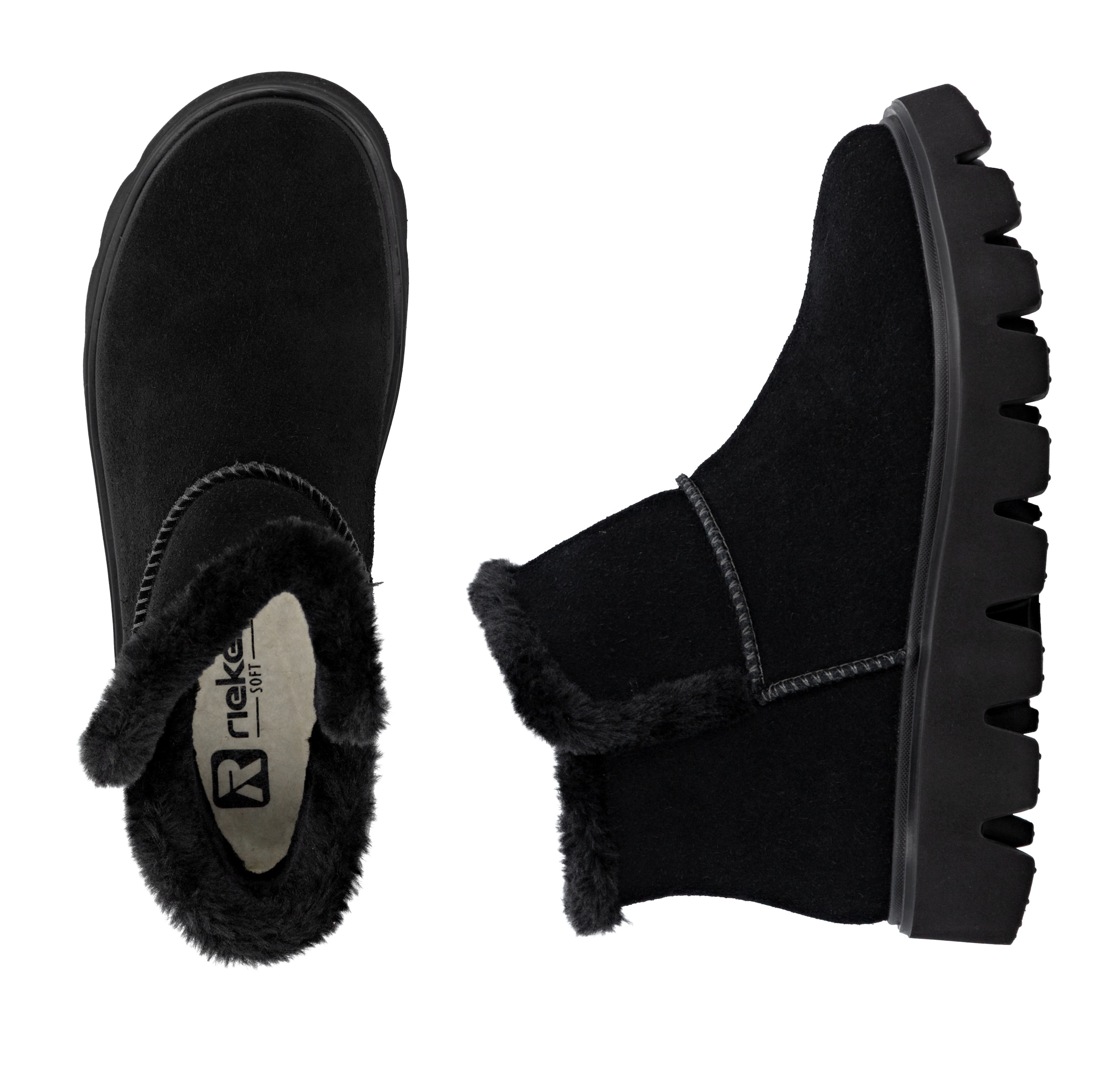 RIEKER Sport Winterboots, Plateaustiefel, Schlupfschuh mit Innenreißverschluss
