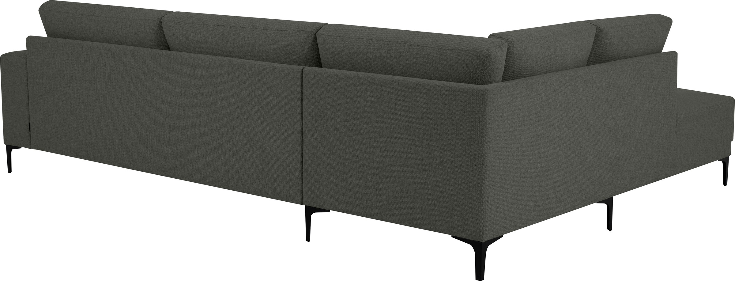 Places of Style Ecksofa »Xander, L-Form,«, Breite 289 cm, Webstoff, Soft-Touch Chenille, schwarze Metallfüße