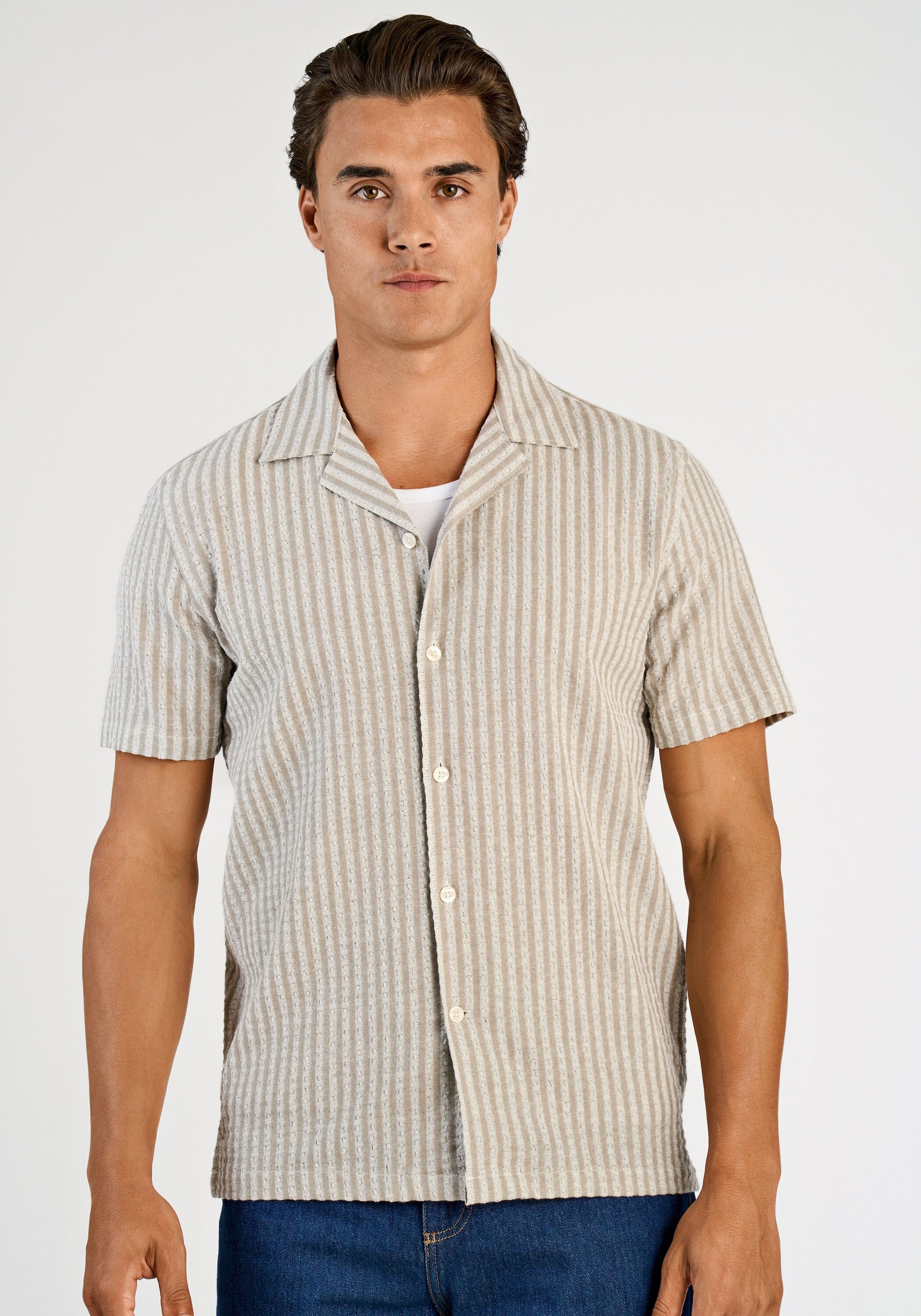 Flanellhemd LINDBERGH "Freizeithemd Relaxed Fit", Herren, Gr. XL, Normalgrößen, army, Obermaterial: 98% Baumwolle, 2% Elasthan, Hemden