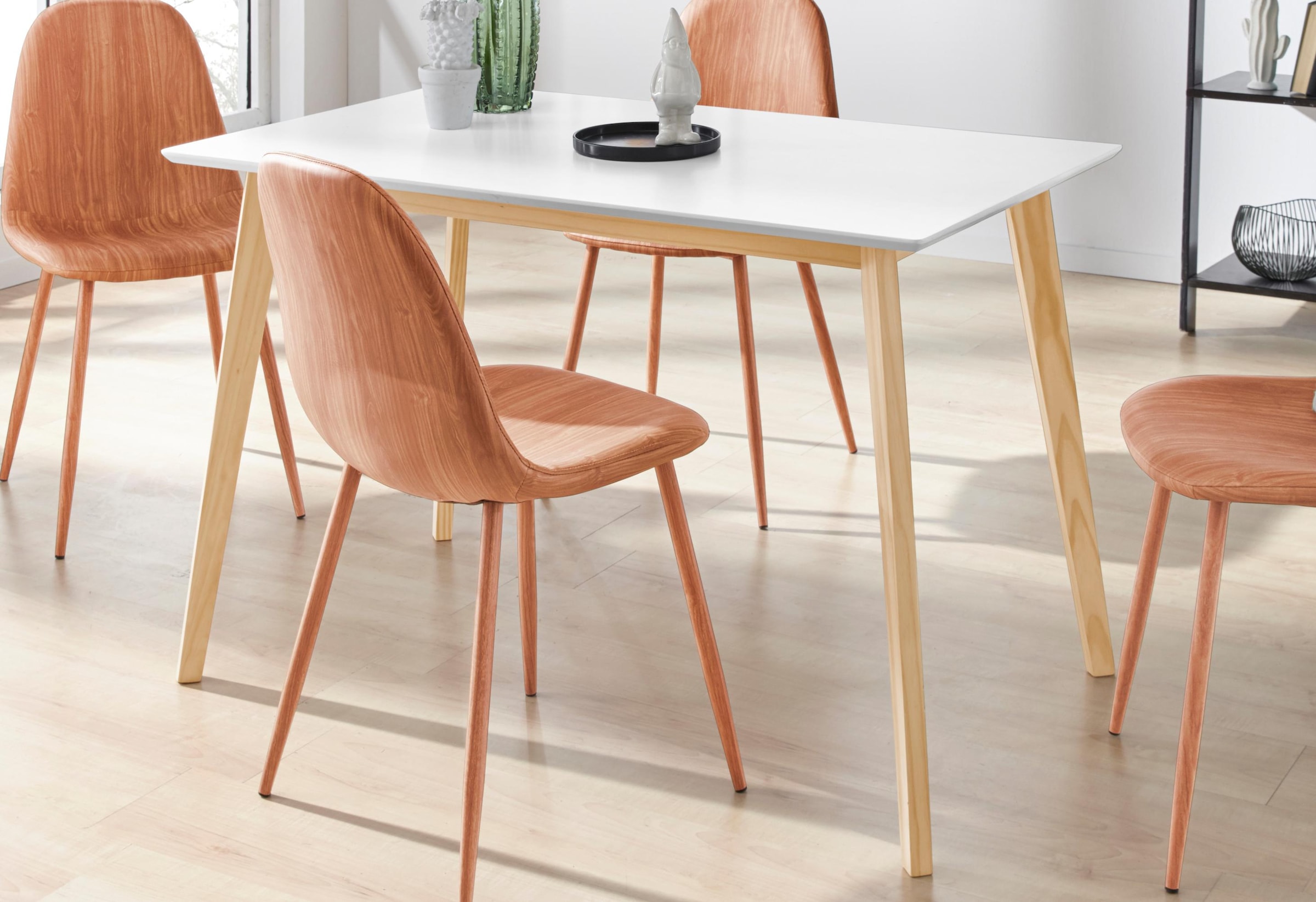 OTTO home Esstisch "Cody" mit Beinen aus Massivholz eckige MDF-Tischplatte, günstig online kaufen