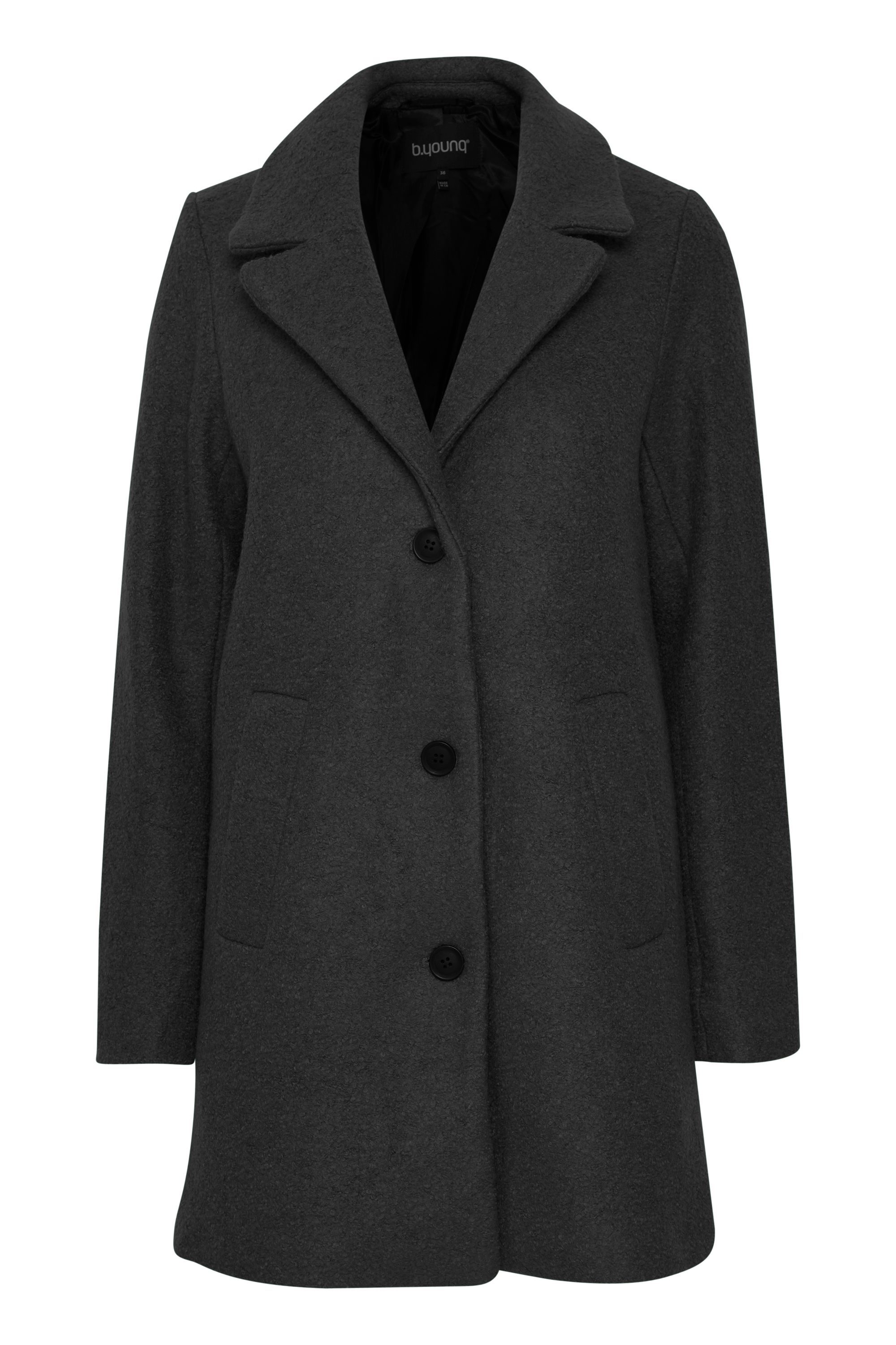 B.YOUNG Damen Wintermantel "Damen Jacke BYCECILA", schwarz, Gr. 40, Obermaterial: 70% Polyester PES. 30% Wolle mw., Mäntel