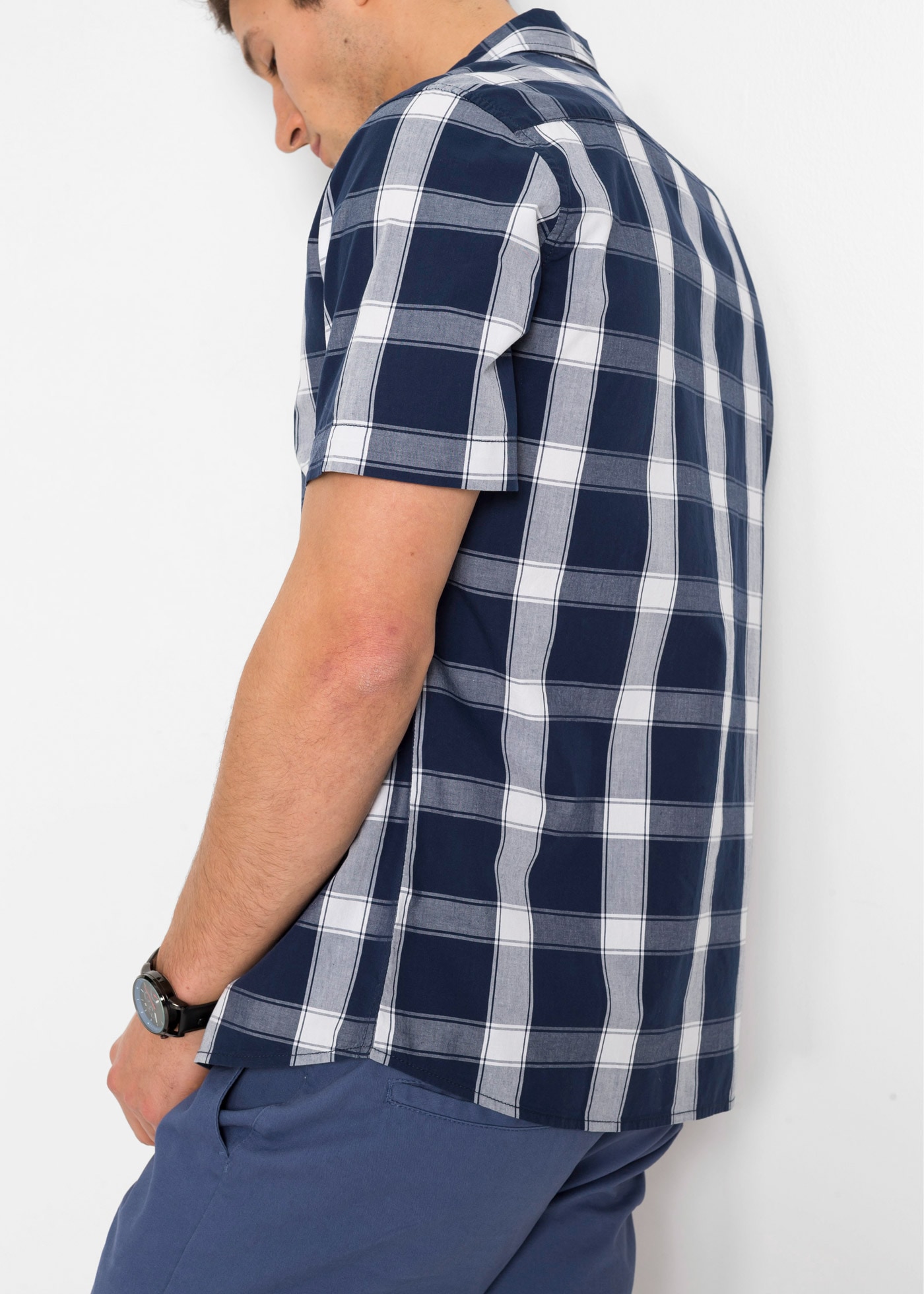 bonprix Kurzarmhemd mit Allover Karomuster