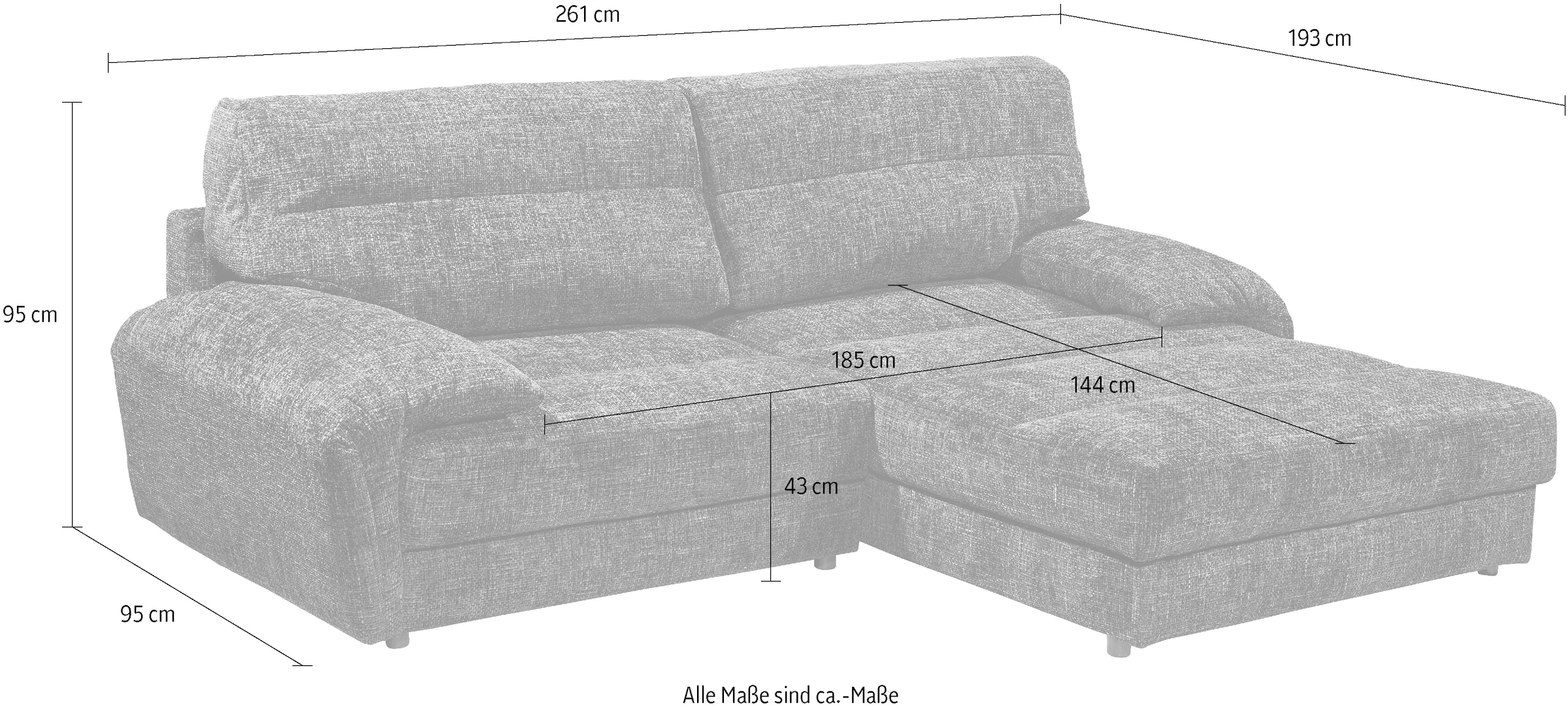 ED EXCITING DESIGN Ecksofa »Princeton L-Form«