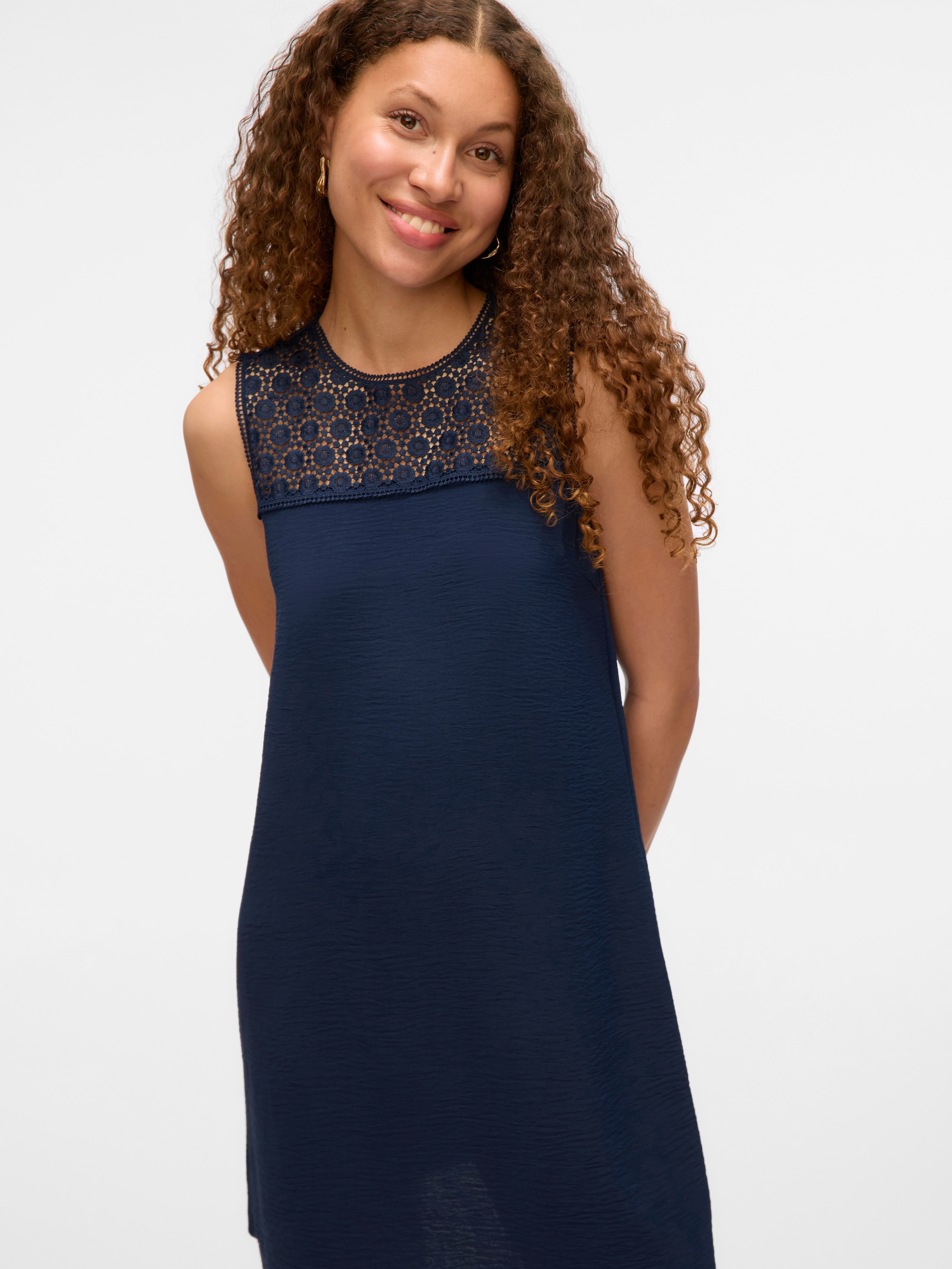 Vero Moda Minikleid "VMALVA CROCHET SHORT DRESS WVN GA", Sommerkleid günstig online kaufen