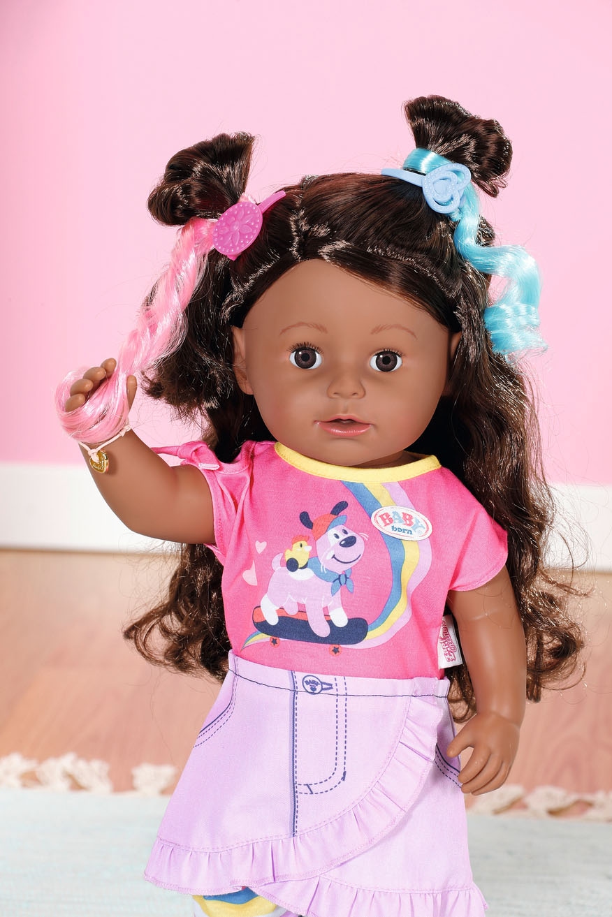 Baby Born Stehpuppe »Sister, Dolls of Colour, 43 cm«, mit lebensechten Funktionen