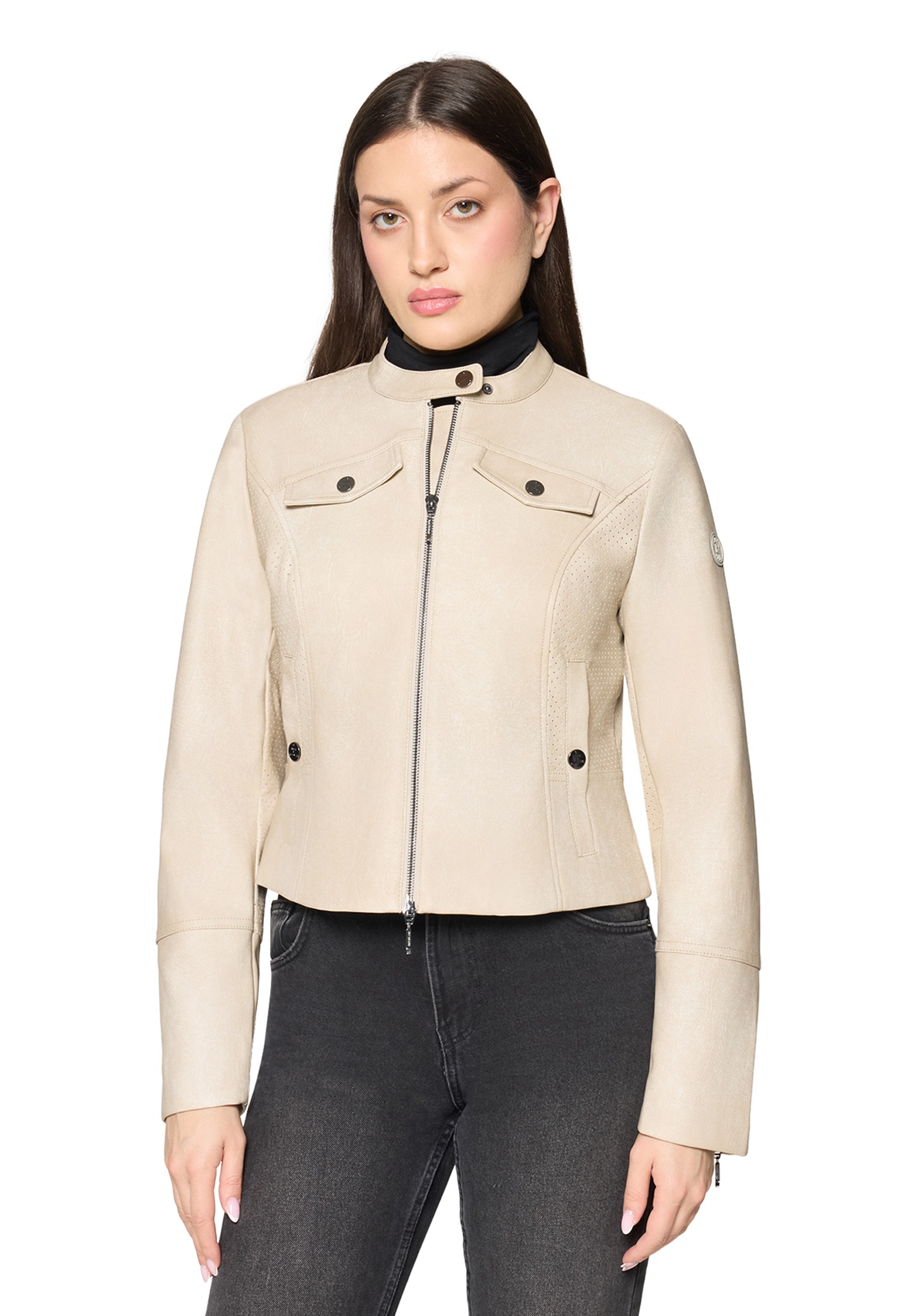 Amber & June Canvasjacke »Damen mit Stehkragen«