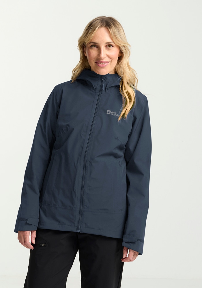 Jack Wolfskin 3-in-1-Funktionsjacke "MOONRISE 3IN1 JKT W" mit Kapuze mit herausnehmbarer Fleecejacke, winddicht, wasserabweisend