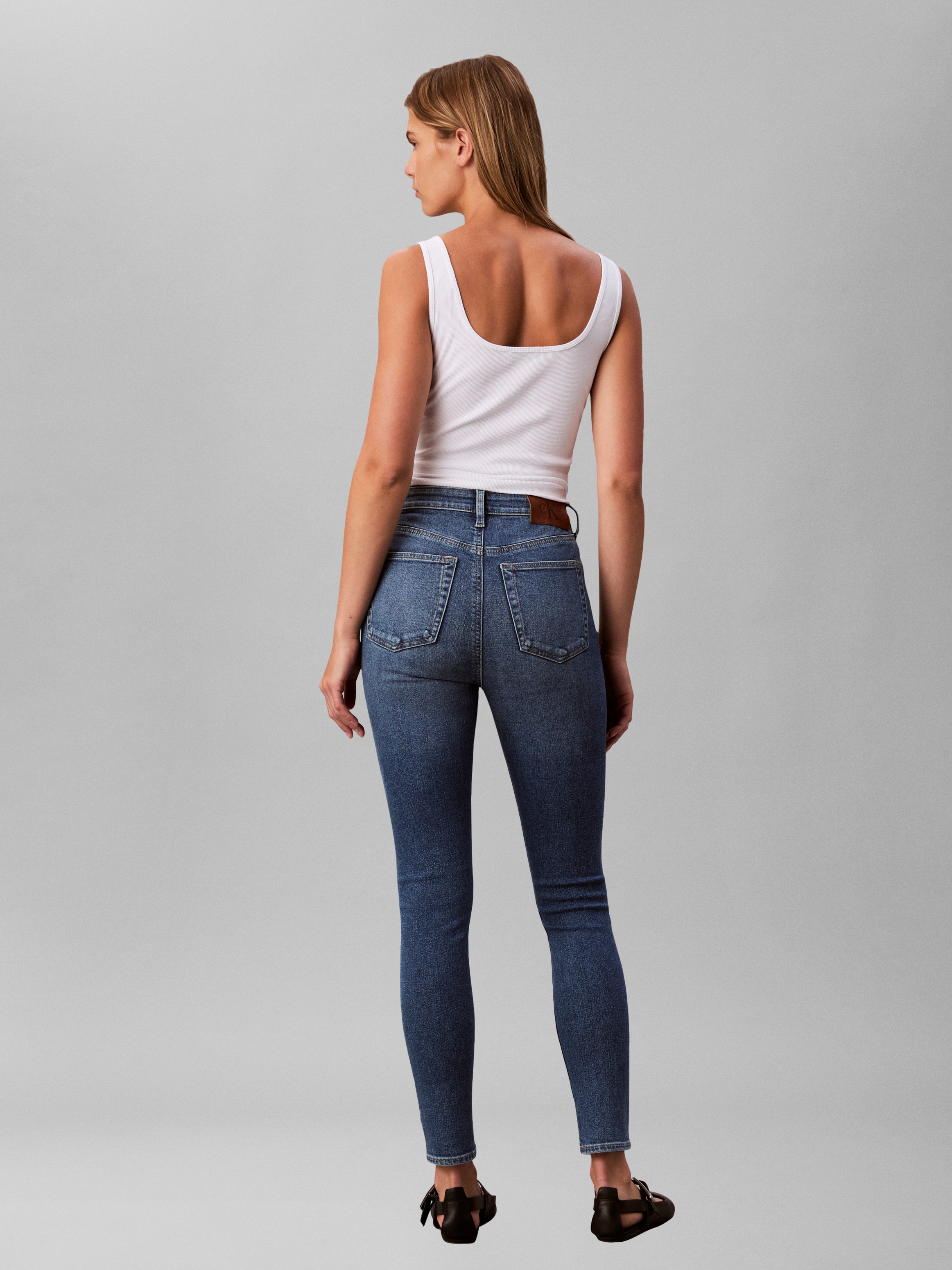 Calvin Klein High-waist-Jeans skinny fit, used washed