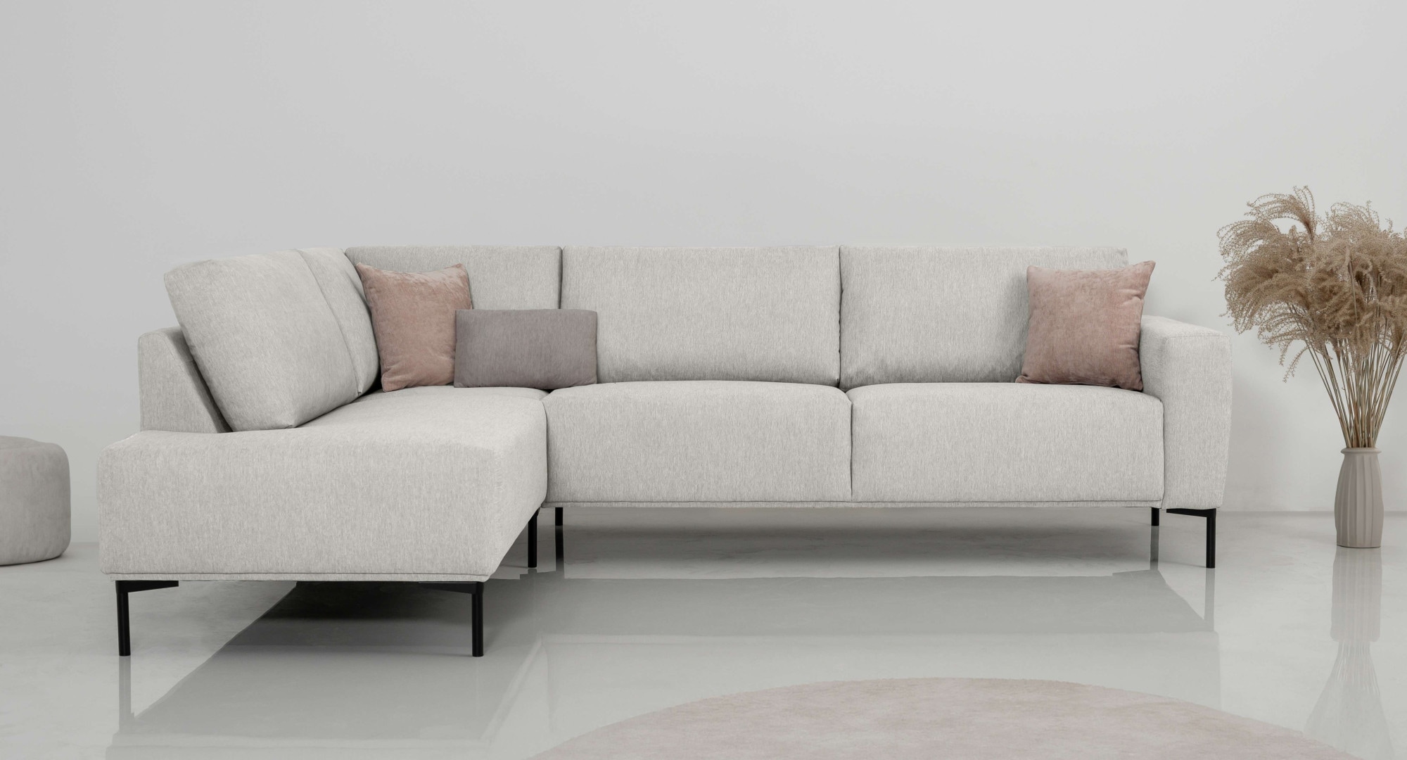 OTTO home Ecksofa "Melby" Breite 275 cm, in einem weichen Struktur Stoff, l günstig online kaufen