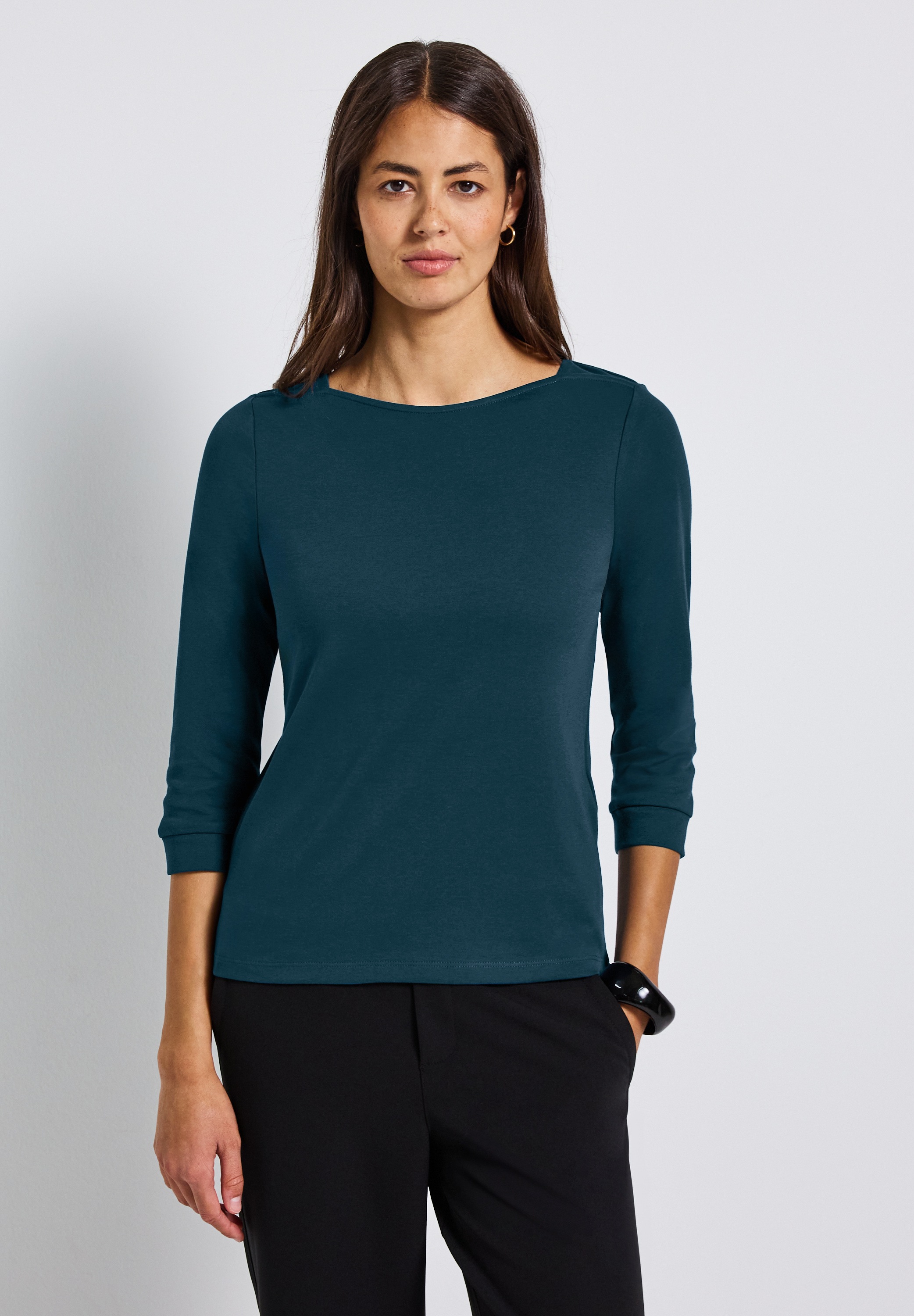 STREET ONE Langarmshirt, in Unifarbe günstig online kaufen