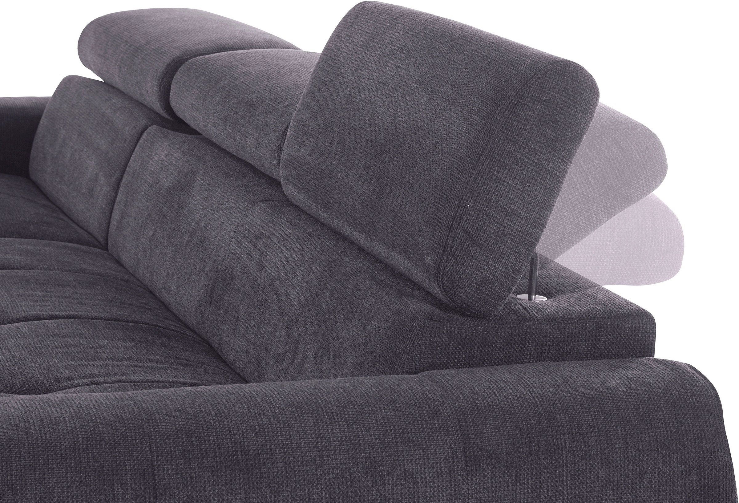 COTTA Ecksofa »Mia L-Form mit 3 Zierkissen«, wahlweise mit Bettfunktion, Bettkasten, Beleuchtung & Wireless-Charger