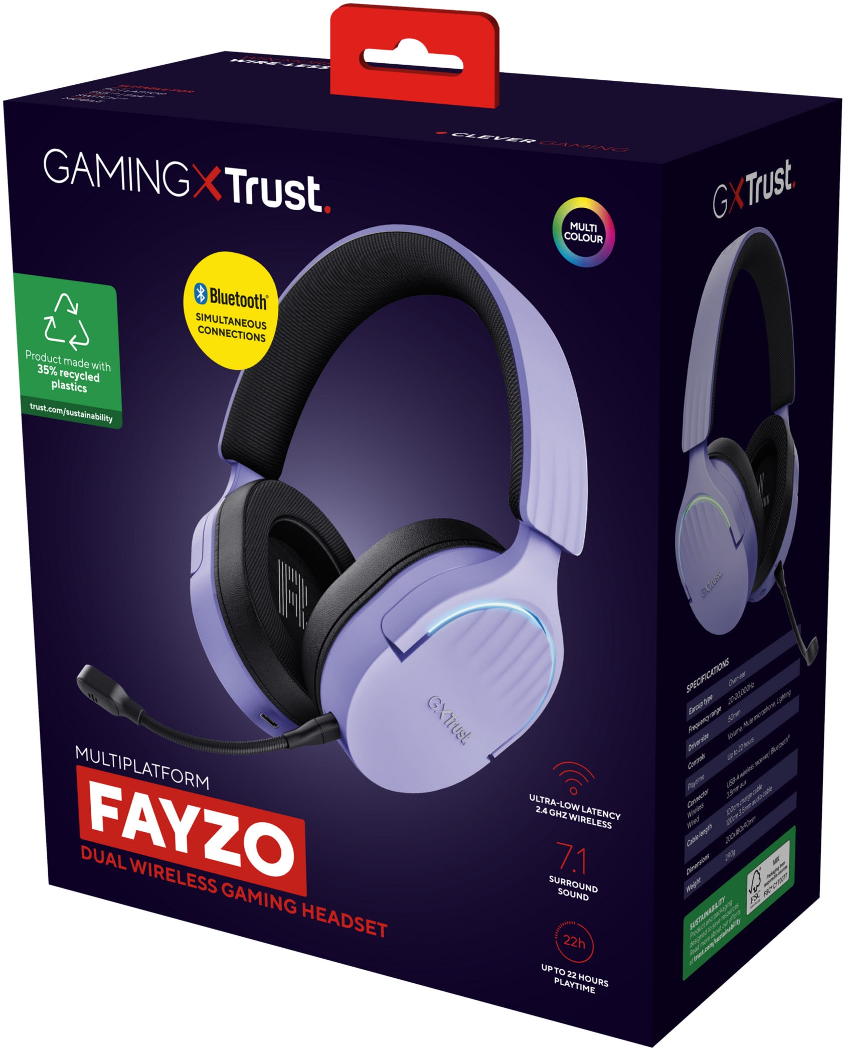 Trust Gaming-Headset »GXT491 Fayzo«, A2DP Bluetooth, Mikrofon abnehmbar-Noise-Cancelling