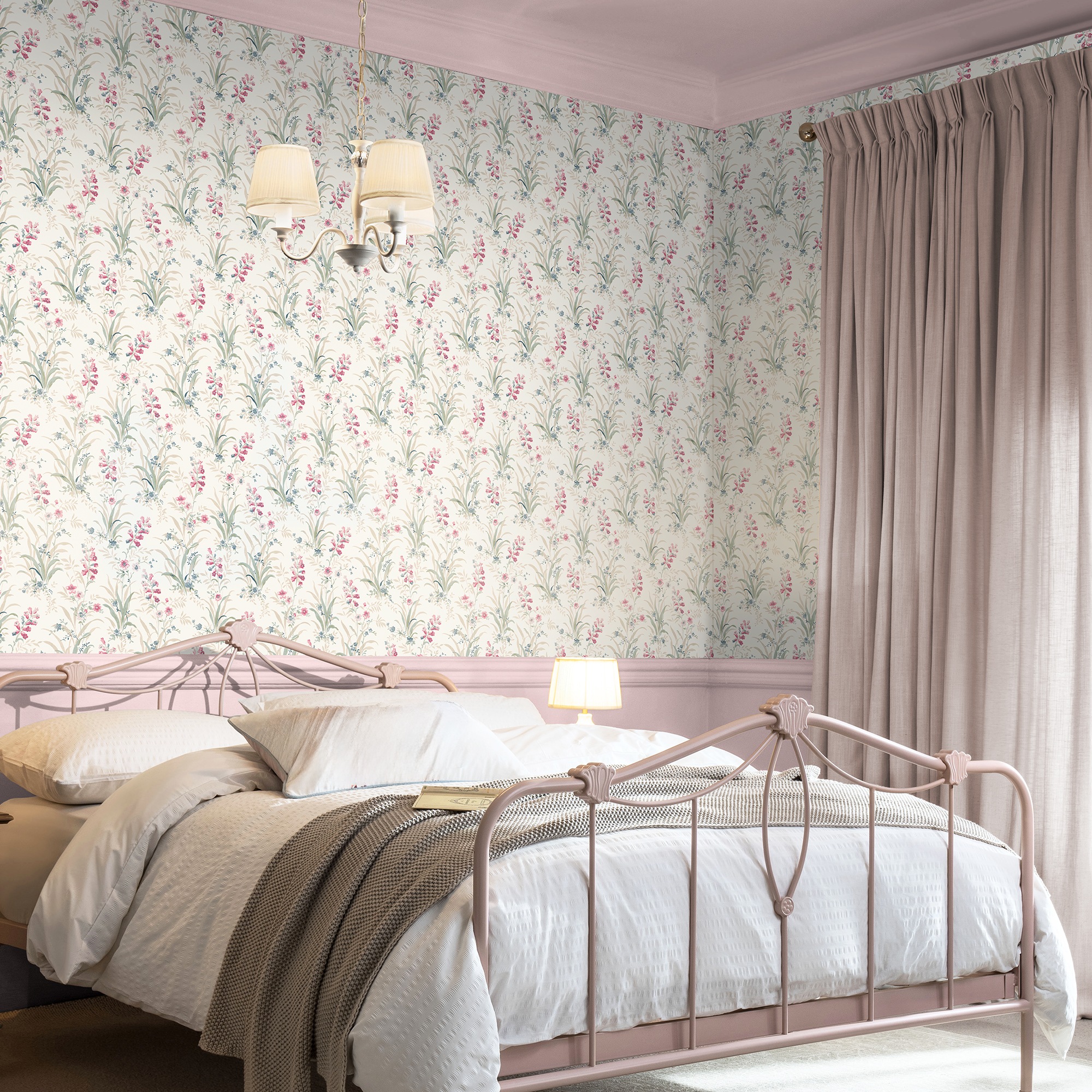 LAURA ASHLEY Vliestapete "Mosedale Posy" geblümt glatt 10mx52cm (ca. 5m2)