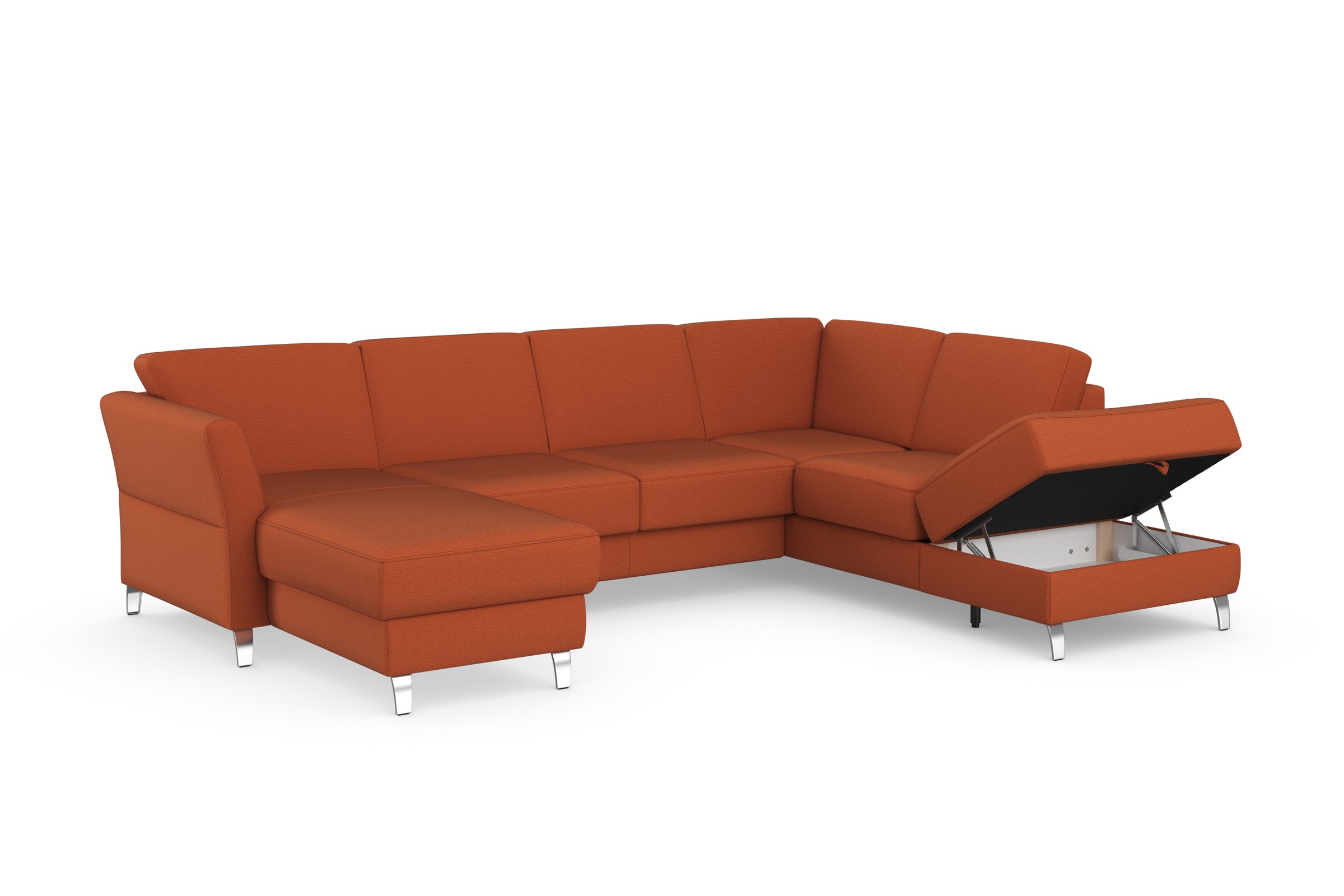 sit&more Wohnlandschaft »Visby U-Form«, Wahlweise mit Bettfunktion und Stauraum, frei im Raum stellbar