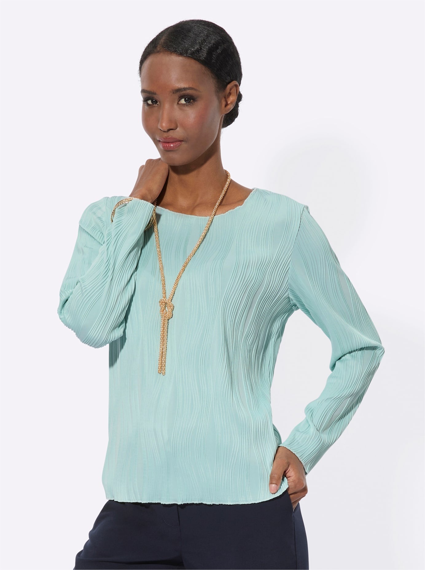 creation L Langarmshirt "Jacquard-Shirt", 1 Stk. günstig online kaufen