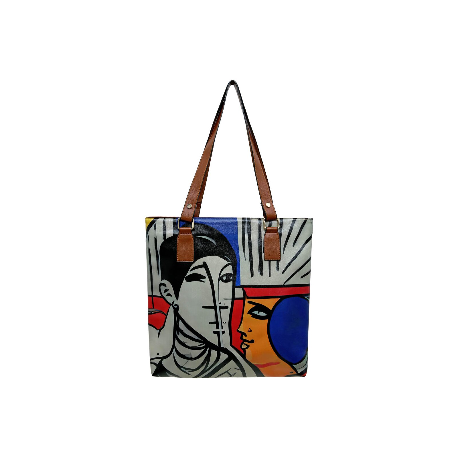 Thumbnail - DOGO Umhängetasche "Multi Pocket Bag Cubic Faces Damen Handtaschen (Fashion) /", Vegan